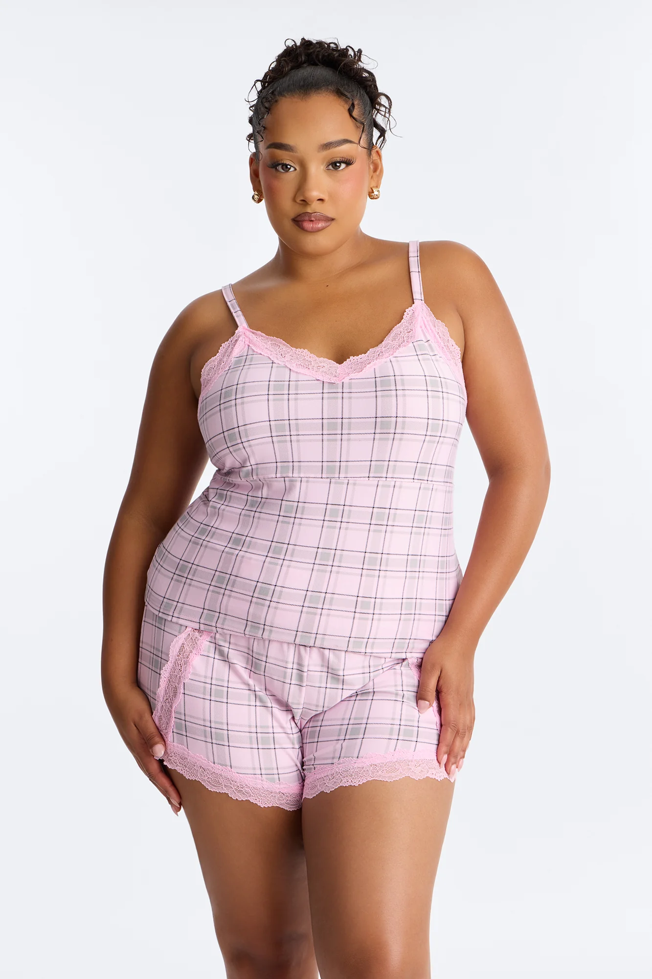Lay Me Down Cami PJ Short Set - Pink - Image 4