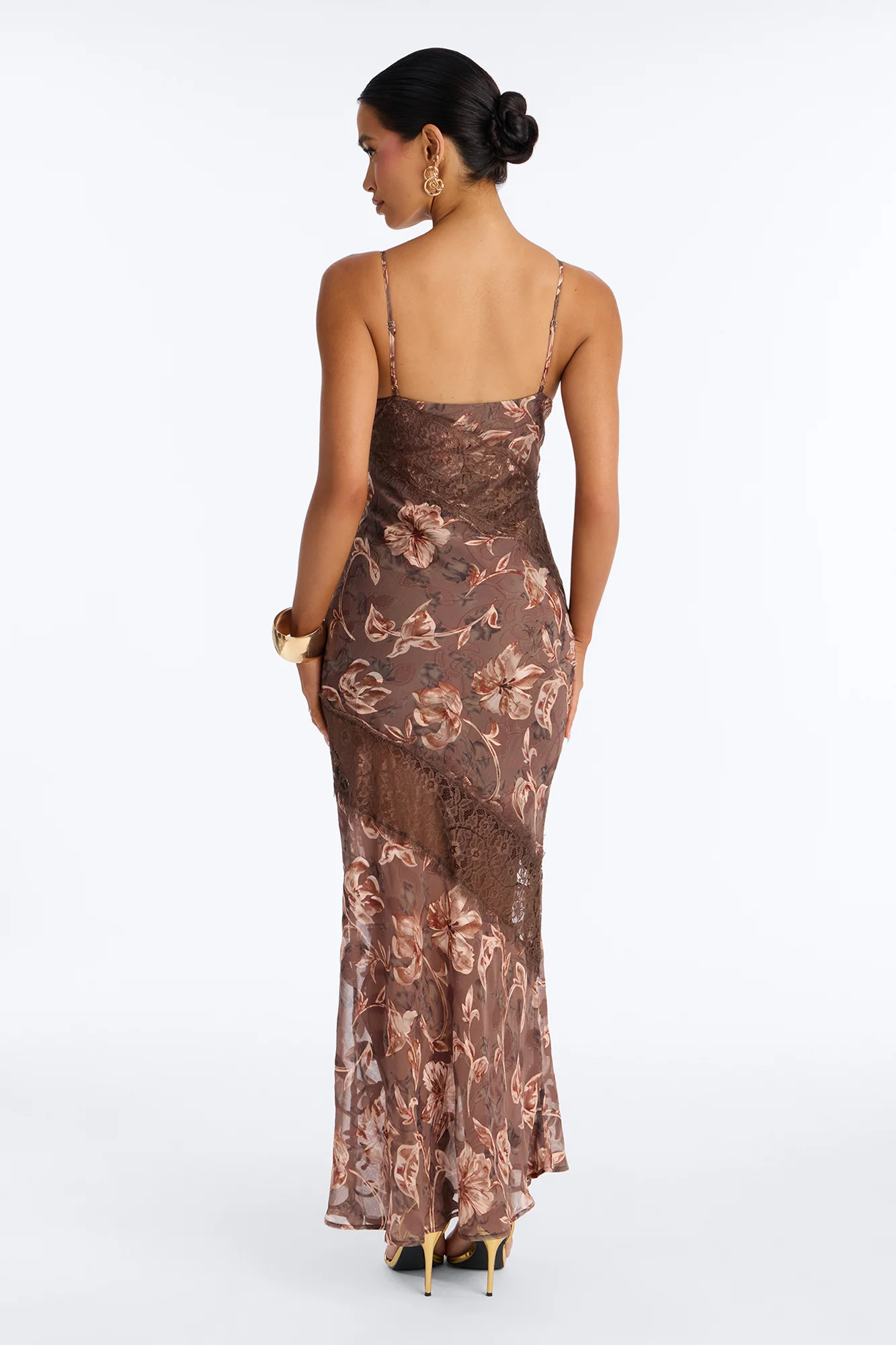 Layla Chiffon Maxi Dress - Brown/combo - Image 4