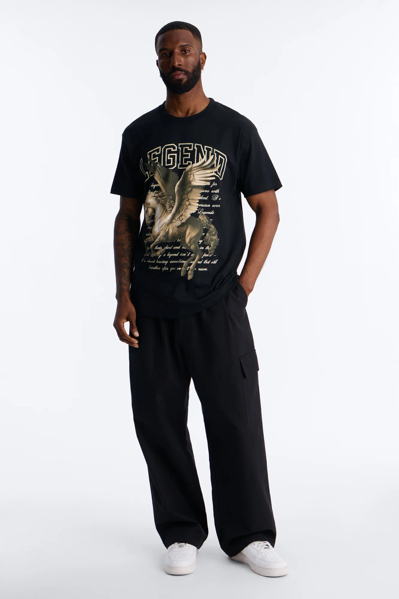 Legends Live On Oversized Short Sleeve Tee - Black - Image 2