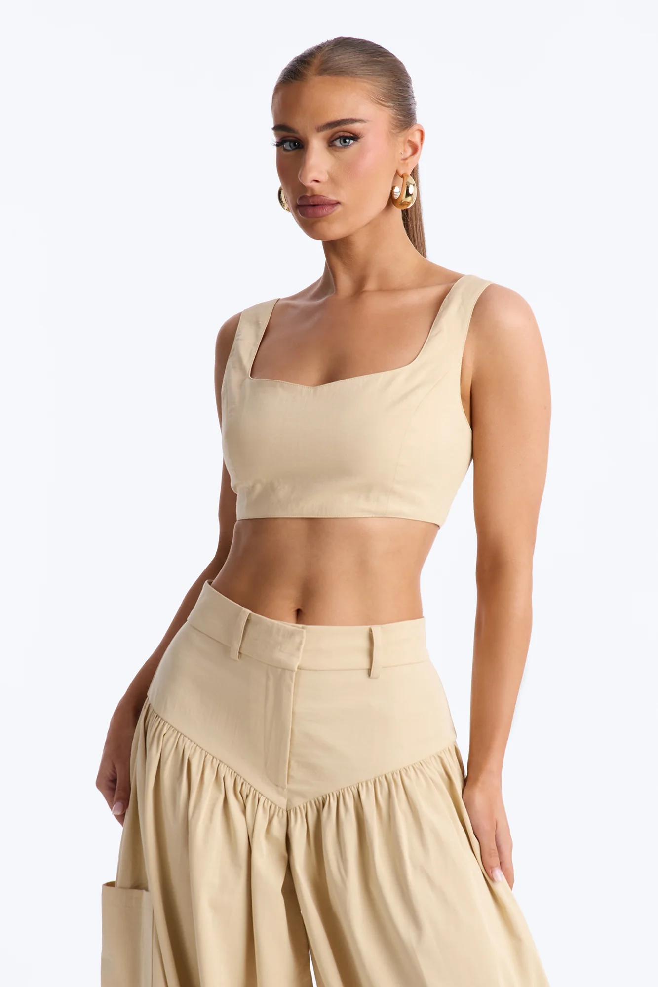 Leilani Balloon Pant Set - Khaki - Image 2
