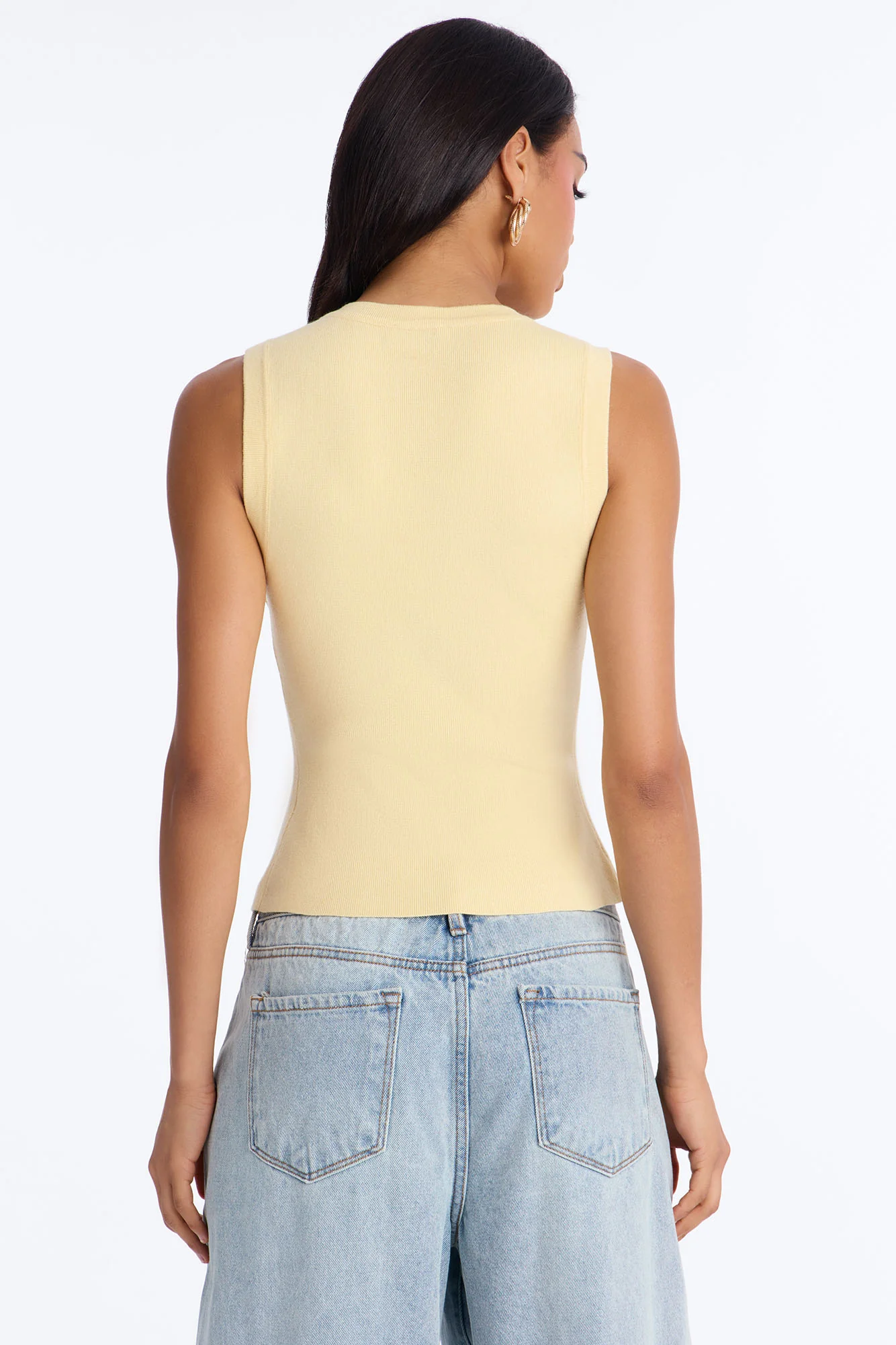 Leona Button Up Sweater Top - Butter Yellow - Image 4
