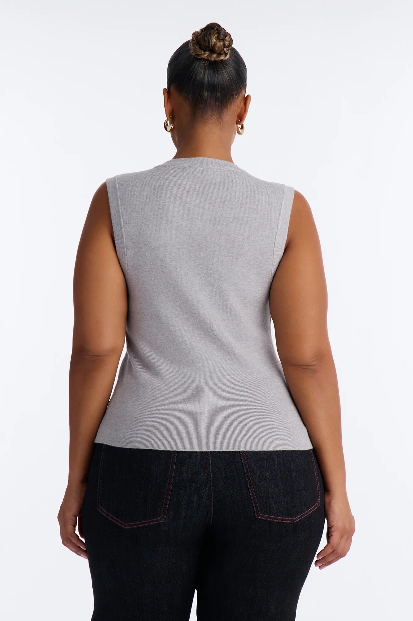 Leona Button Up Sweater Top - Heather Grey - Image 7