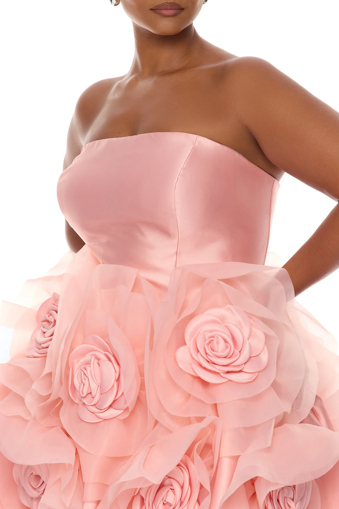 Leona Floral Applique Mini Dress - Peach - Image 7