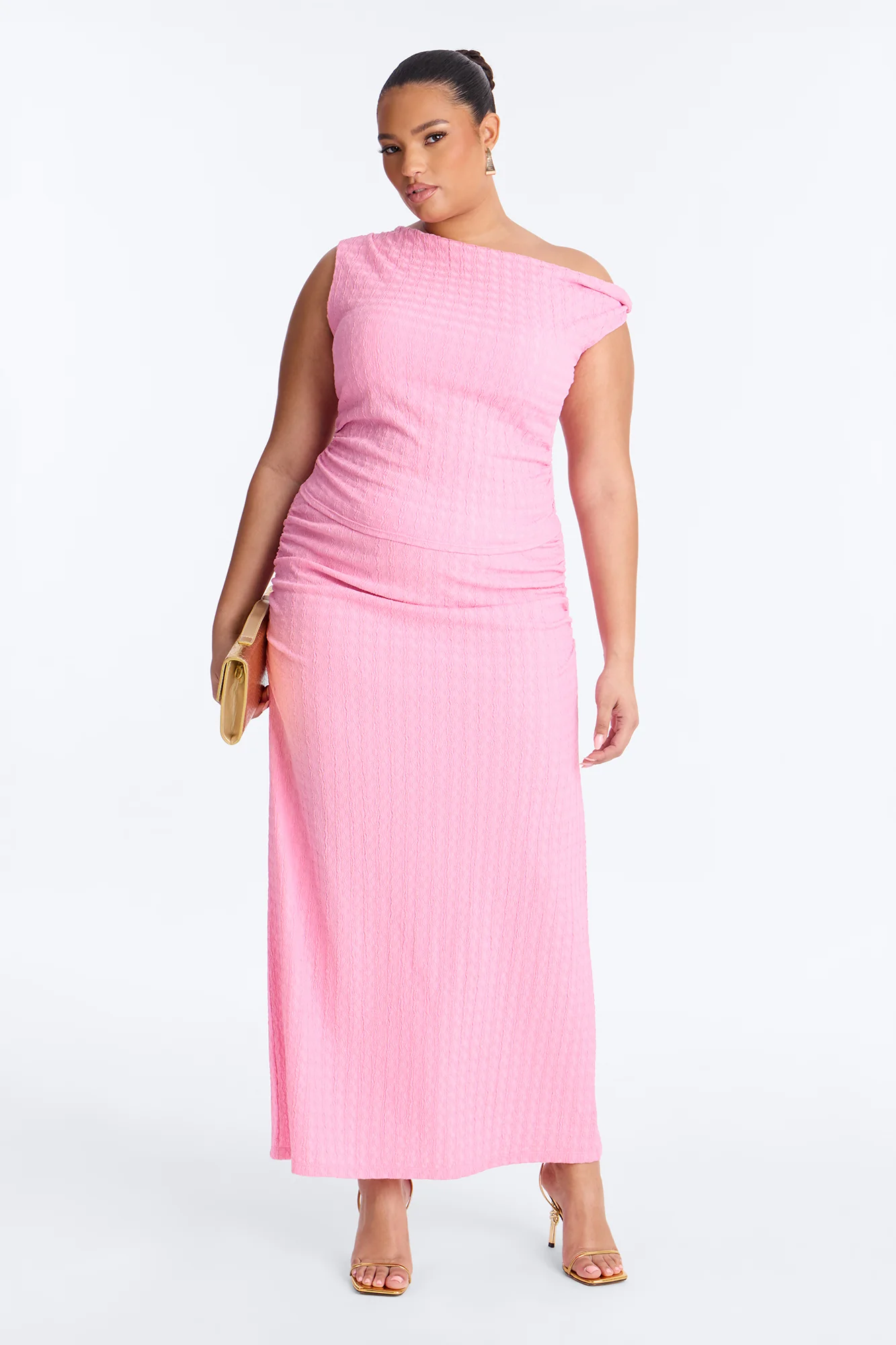 Leona Jacquard Maxi Skirt Set - Pink - Image 4
