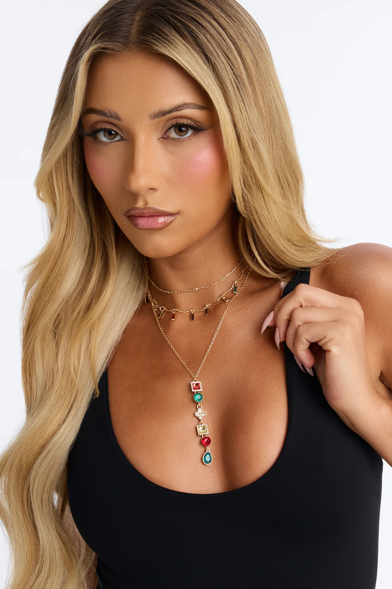 Let Them Fall Lariat Necklace - Gold/Multi - Image 2