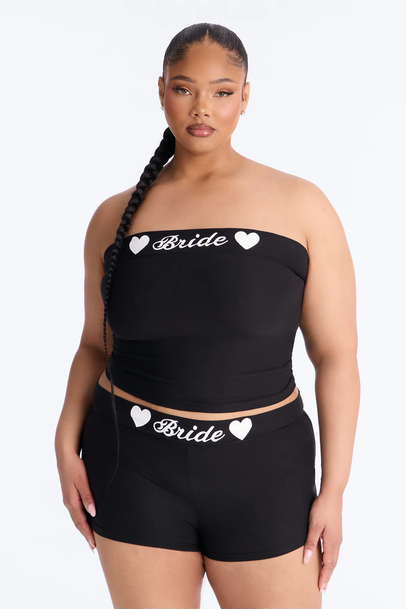 Let's Bach Bride PJ Tank & Short Set - Black/White - Image 4