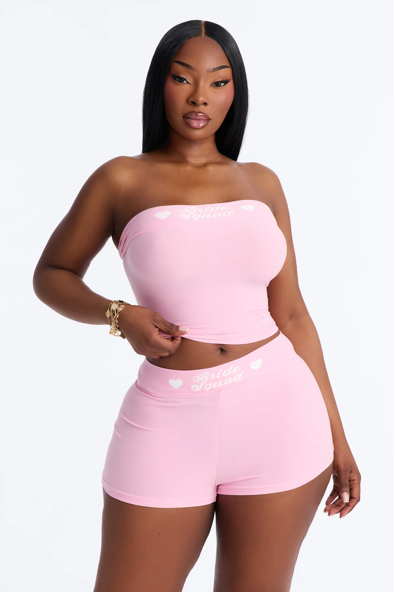 Let's Bach Squad PJ Strapless Top & Short Set - Pink - Image 4