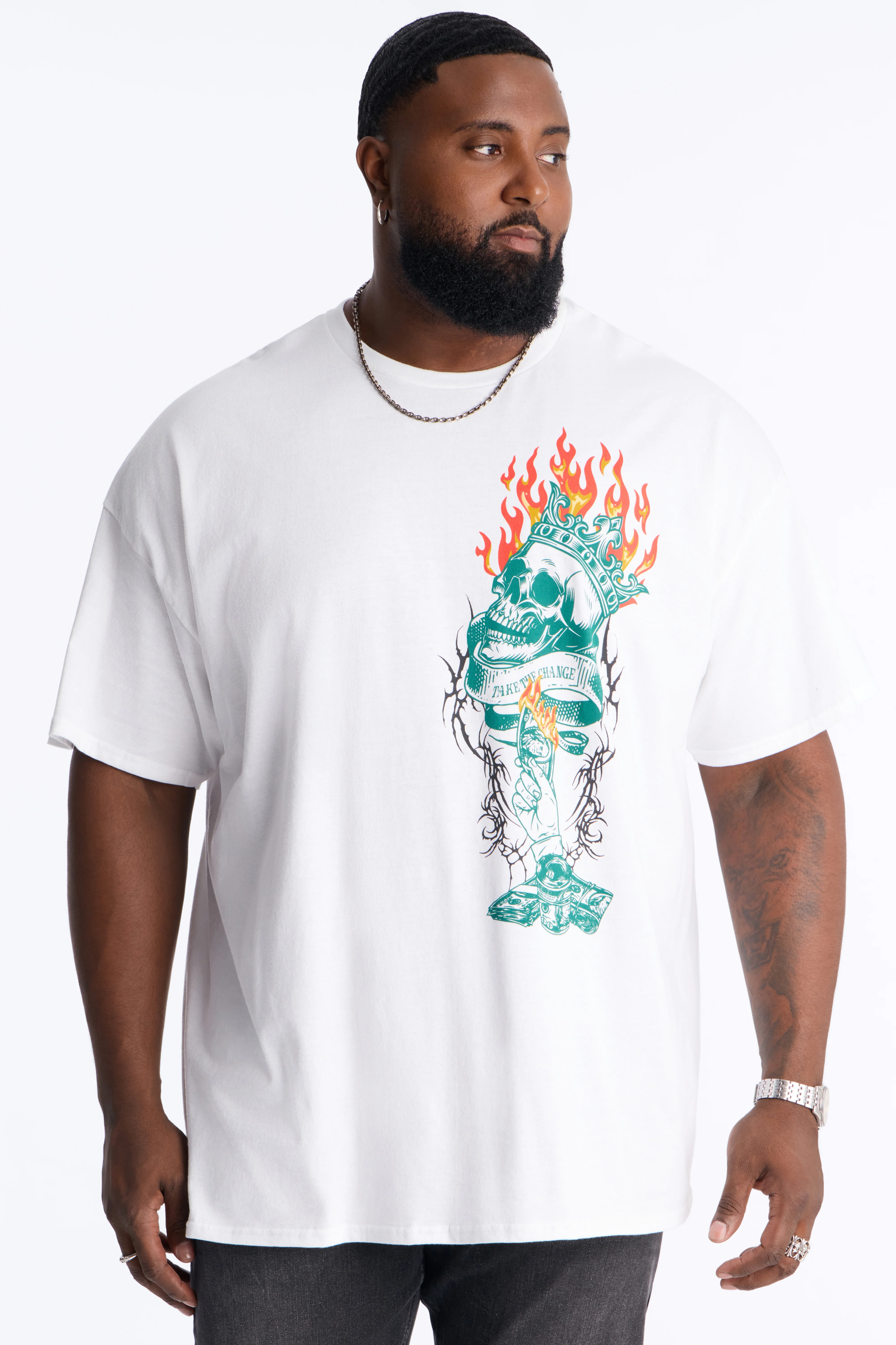 Let's Make Some Money Oversized Short Sleeve Tee - White - Image 4