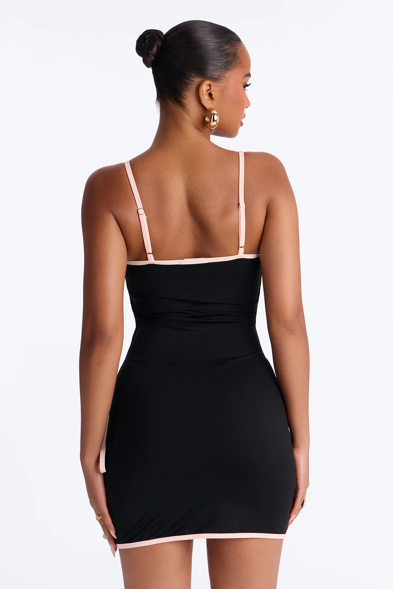 Lexi Spaghetti Strap Mini Dress - Black/Pink - Image 4