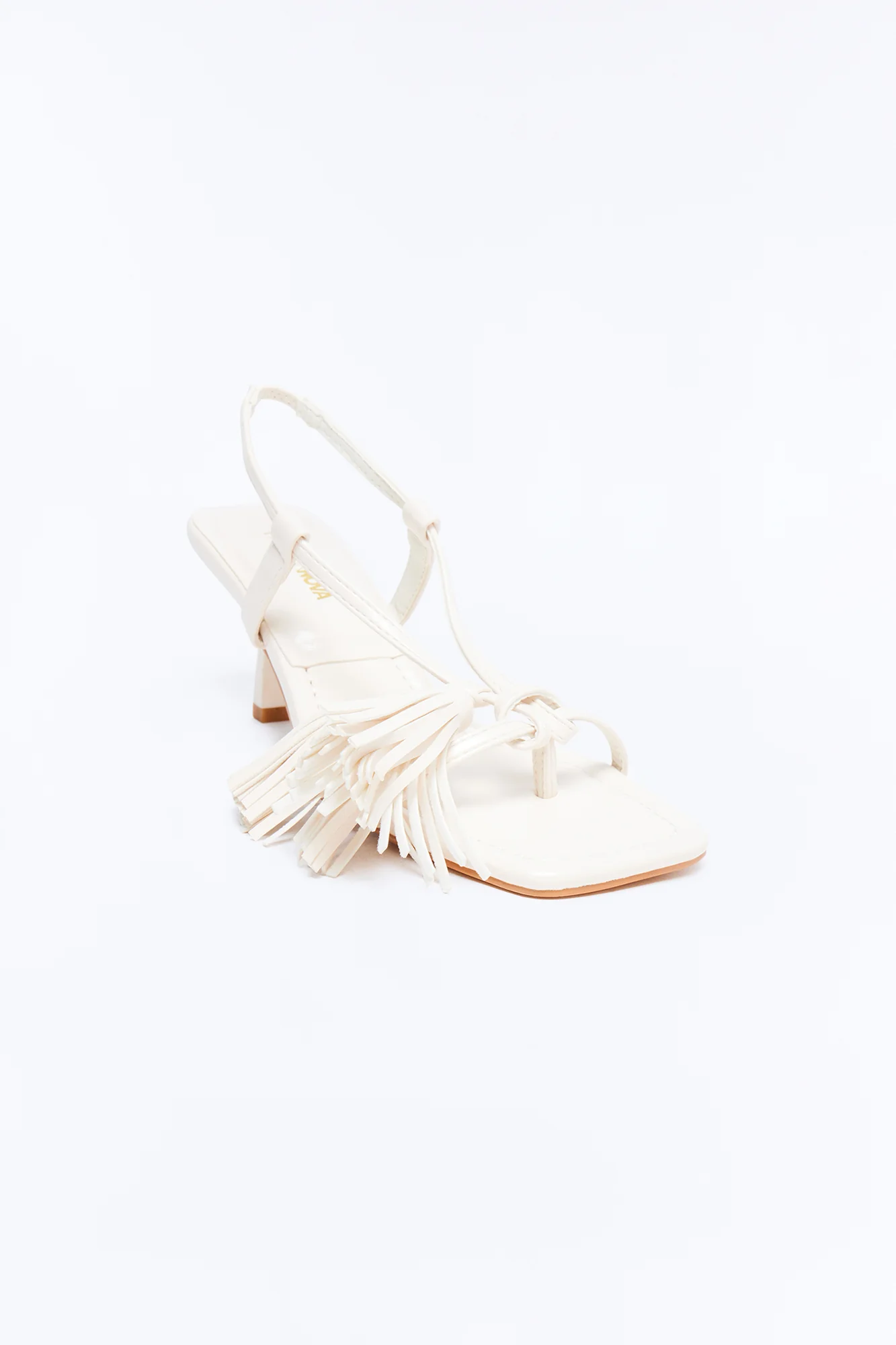 Lexla Fringe Slingback Heels - White - Image 4