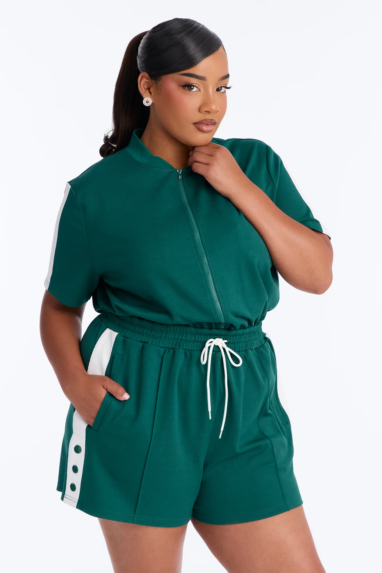 Lianna Short Sleeve Romper - Hunter - Image 5