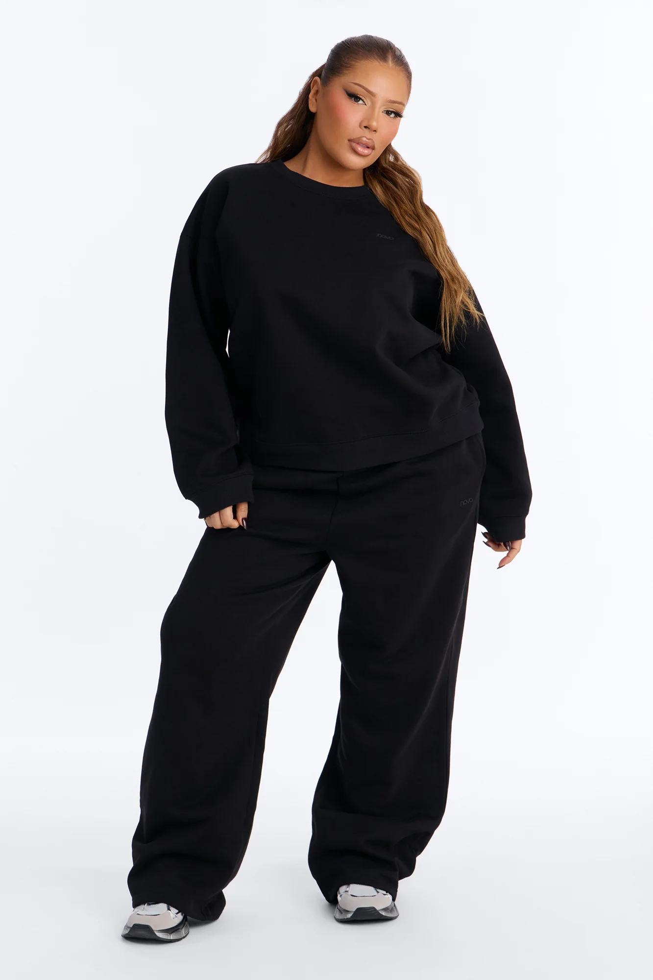 Libby Crew Neck Fleece Sweatshirt - Black - Image 5