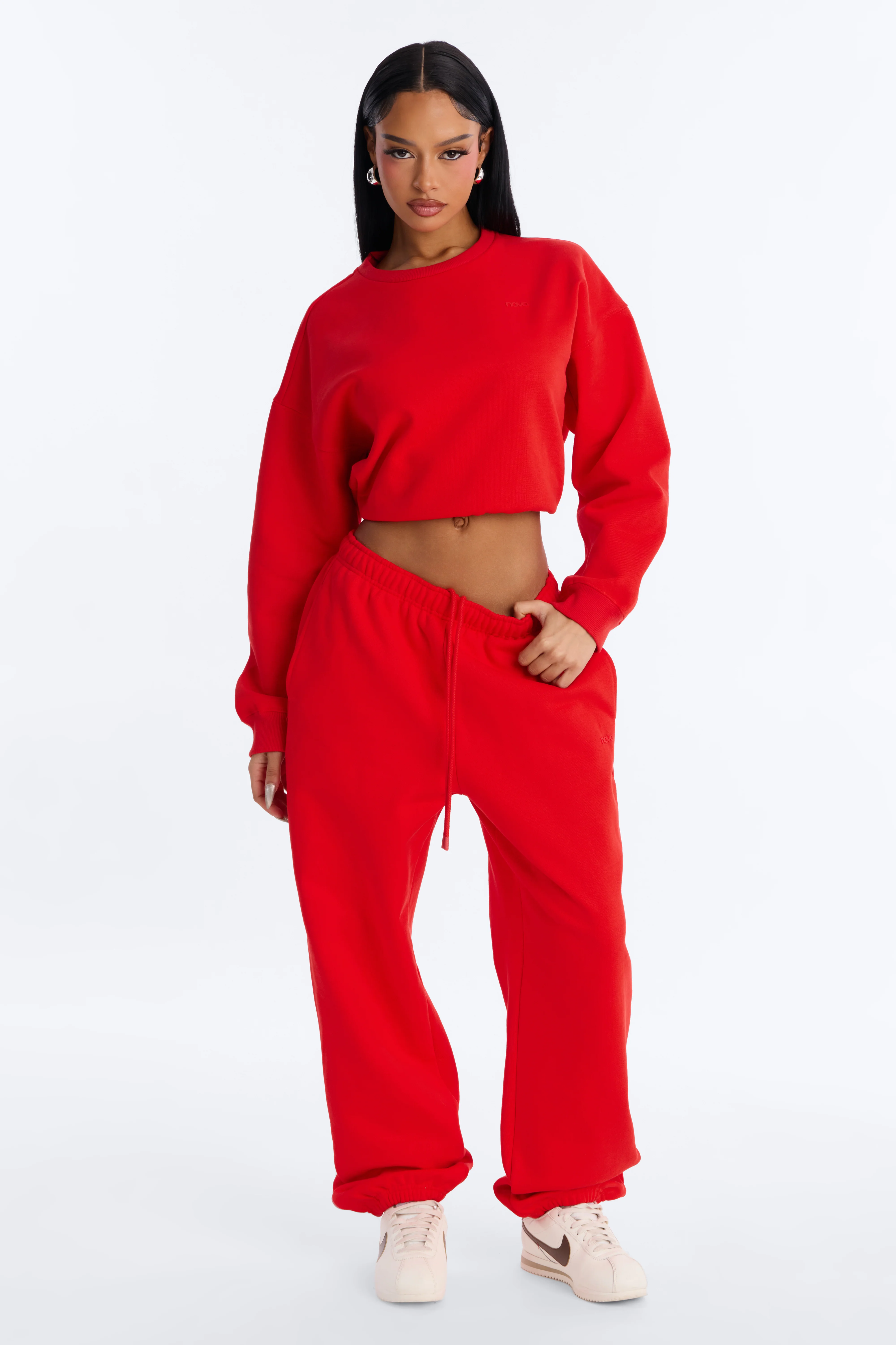 Libby Fleece Jogger Sweatpant - Red