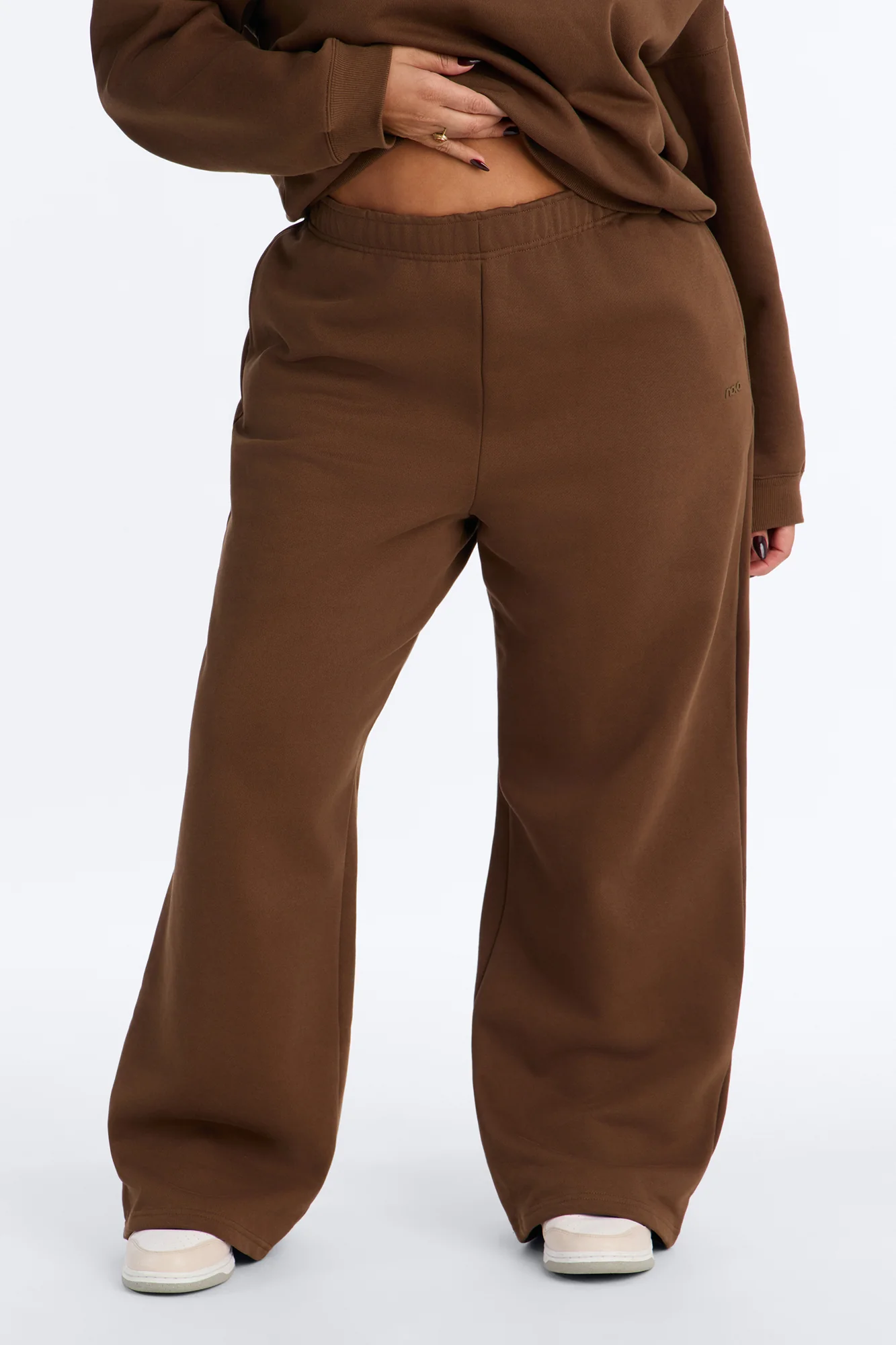 Libby Fleece Straight Leg Sweatpant - Brown - Image 5