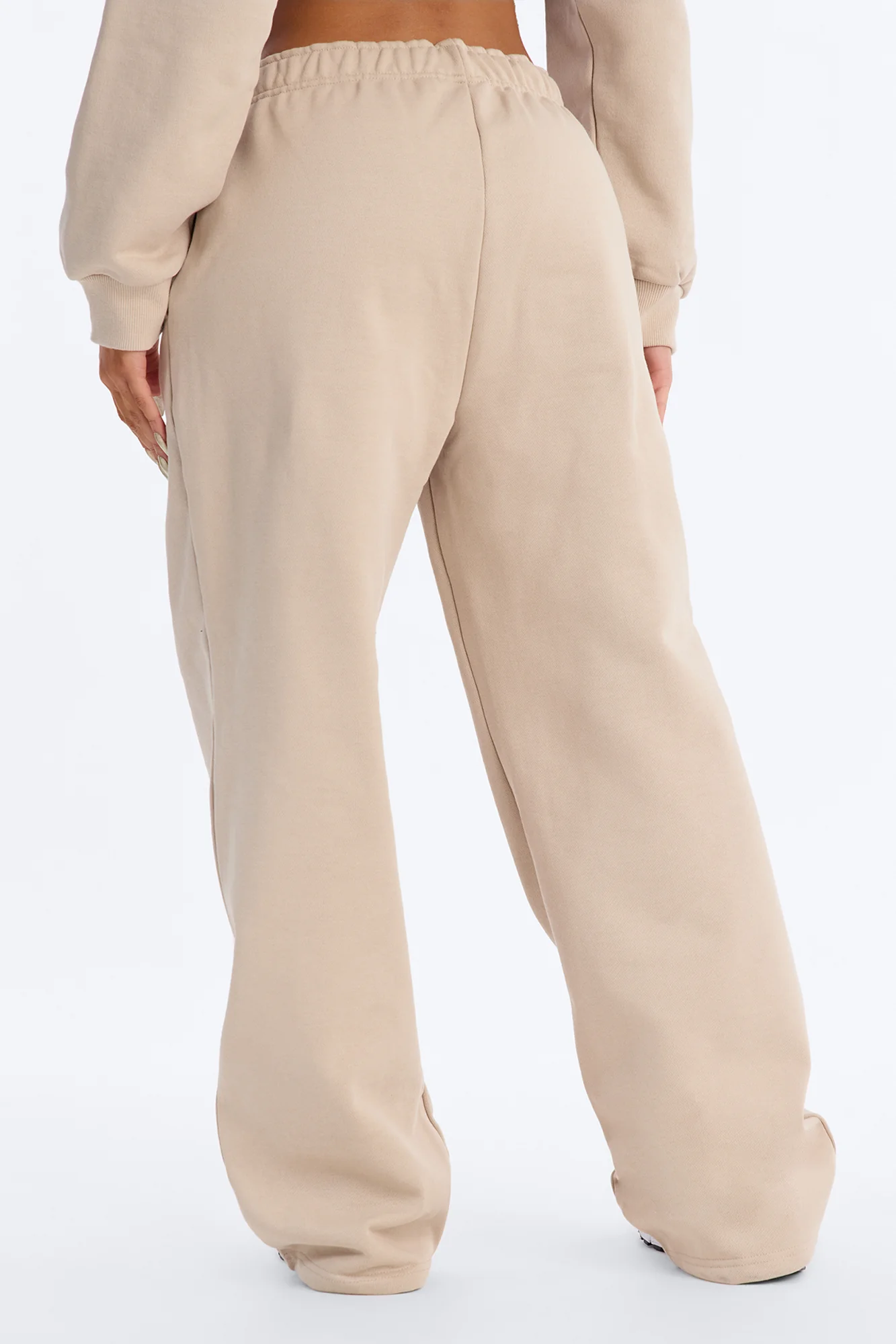 Libby Fleece Straight Leg Sweatpant - Taupe - Image 3