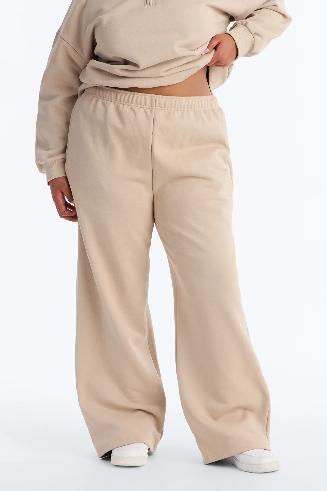 Libby Fleece Straight Leg Sweatpant - Taupe - Image 5