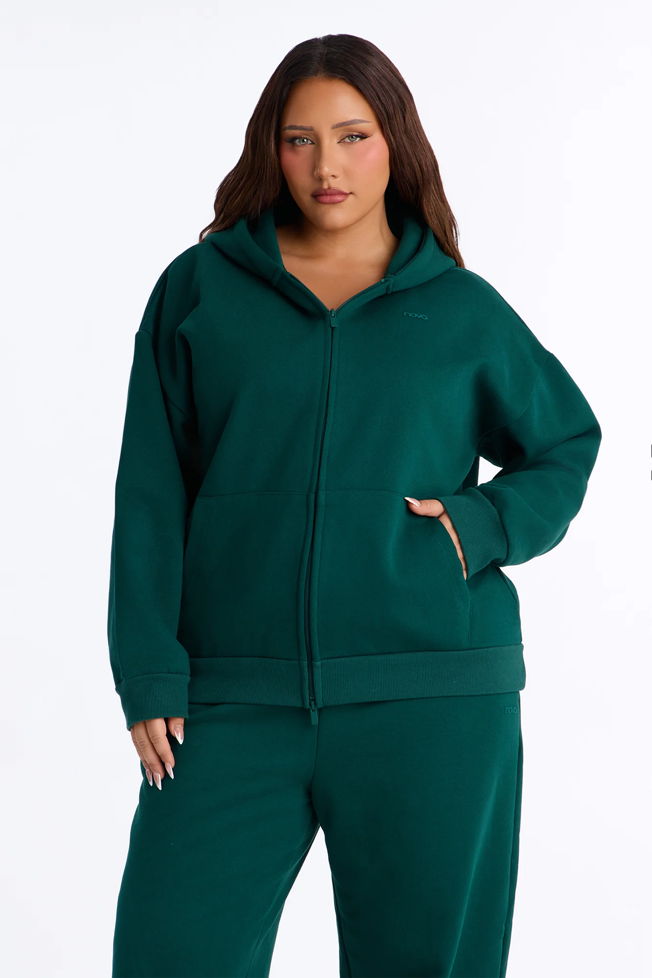 Libby Full Zip Hoodie Fleece Sweatshirt - Hunter - Image 5