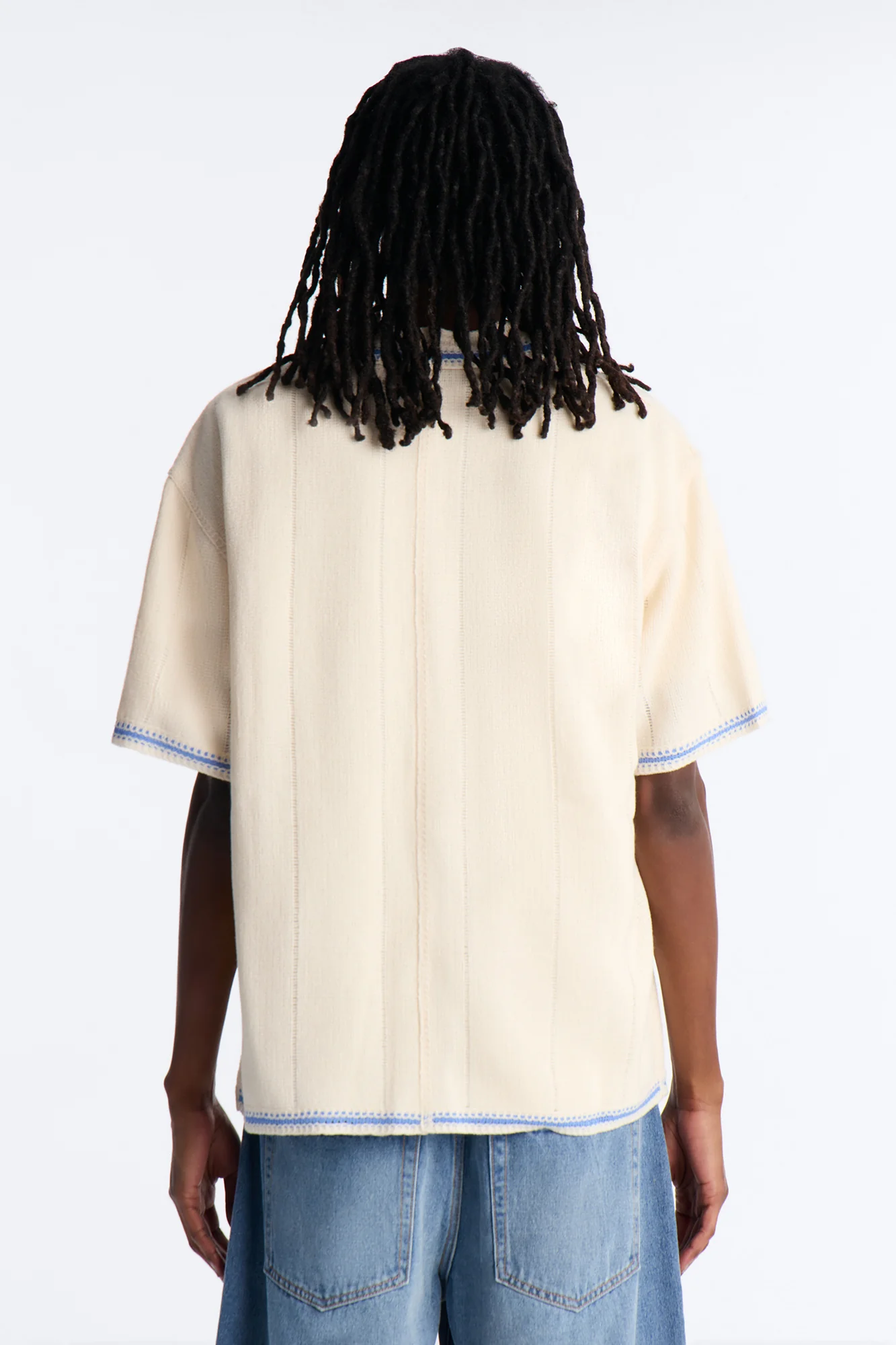 Lido Isle Crochet Button Up Shirt - Cream - Image 4