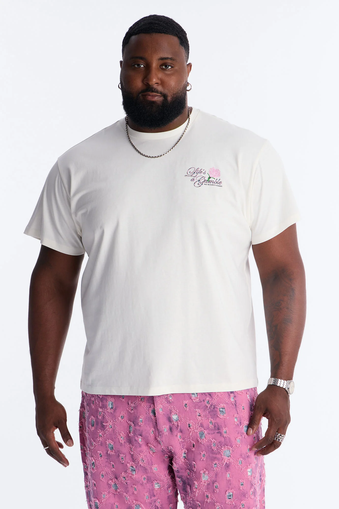 Lifes A Gamble And Im Always Winning Short Sleeve Tee - Off White - Image 10