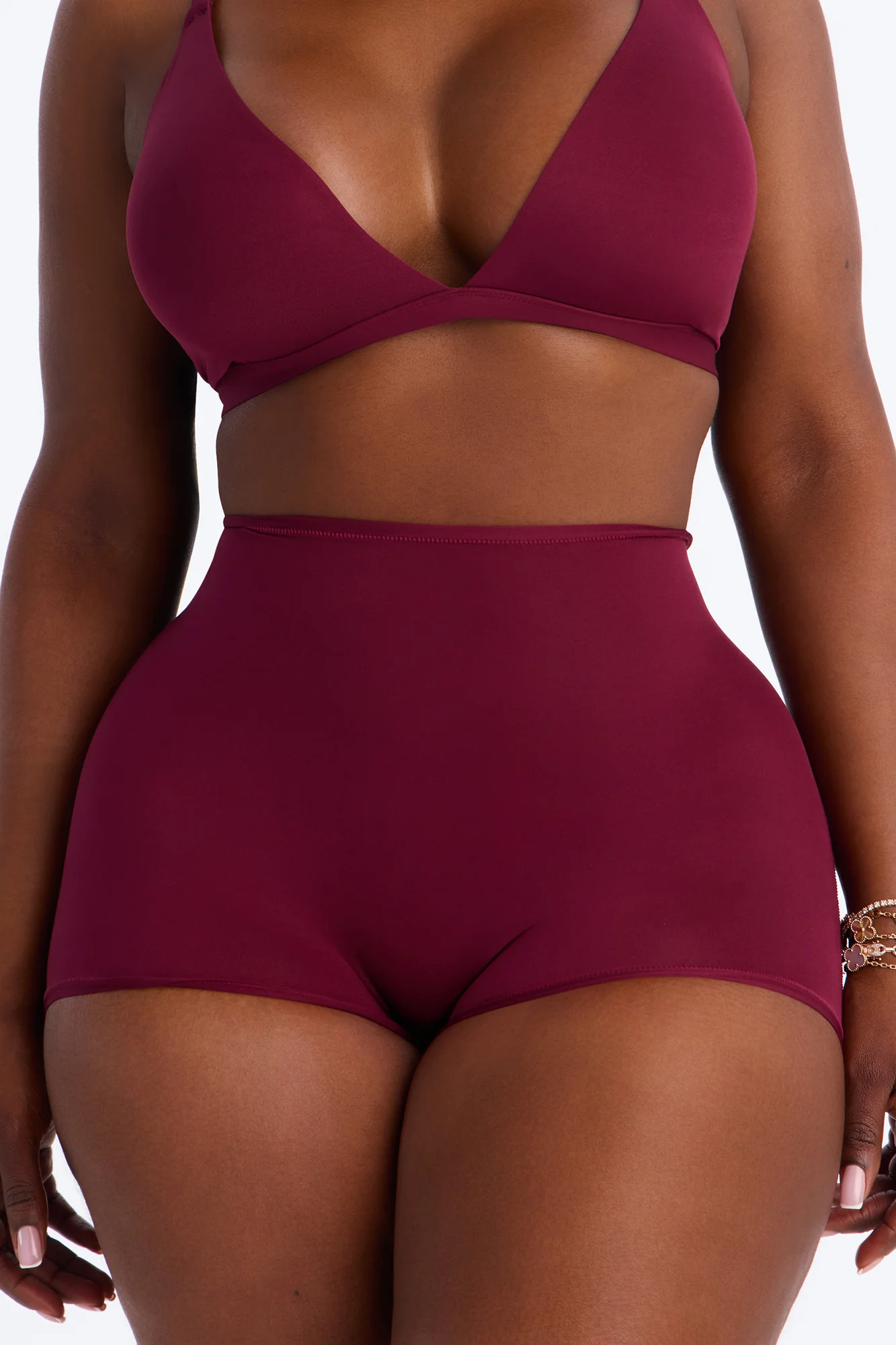 Light As A Feather Microfiber Boyshort Panty - Wine - Image 5