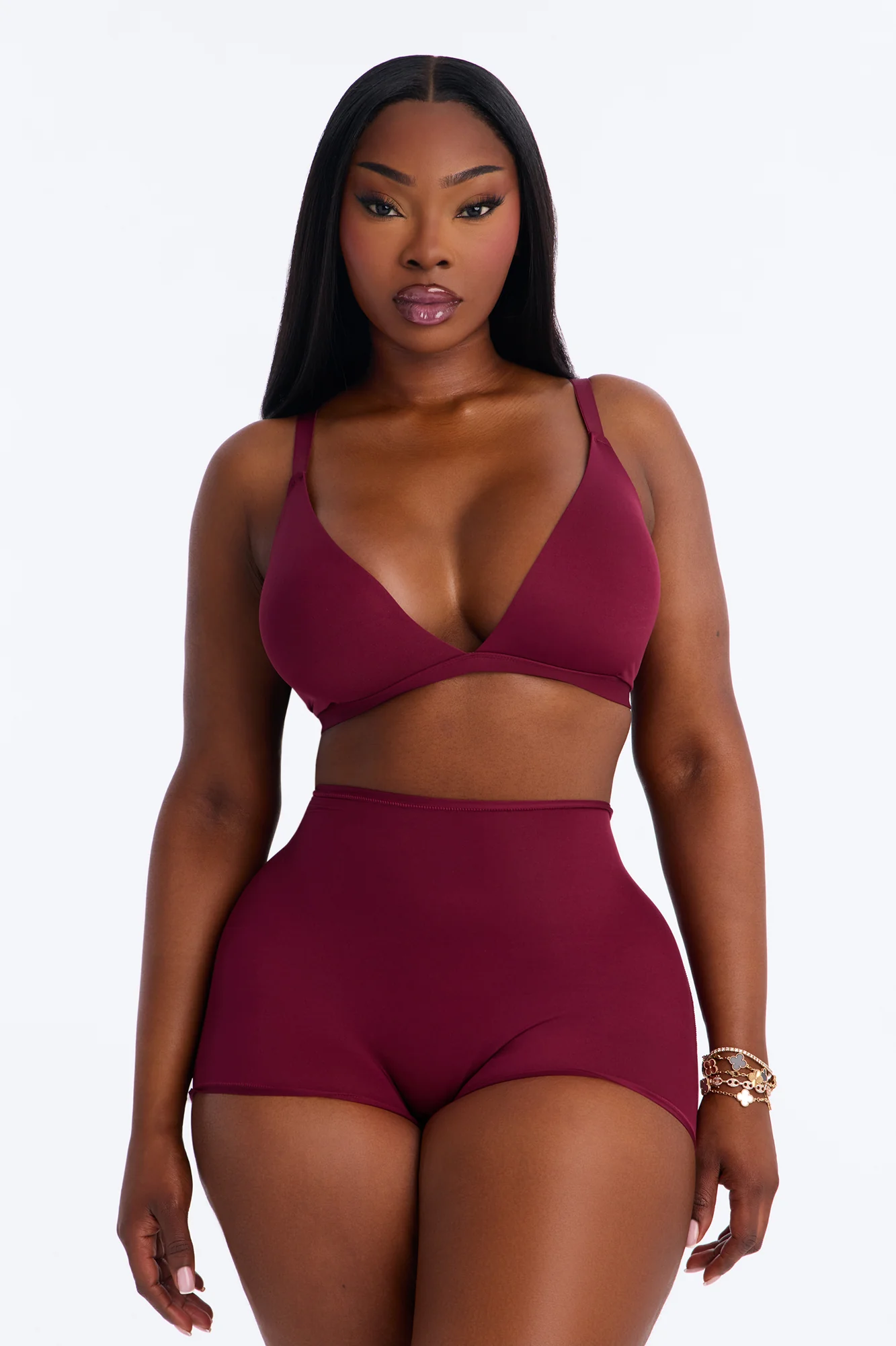 Light As A Feather Microfiber Boyshort Panty - Wine - Image 6