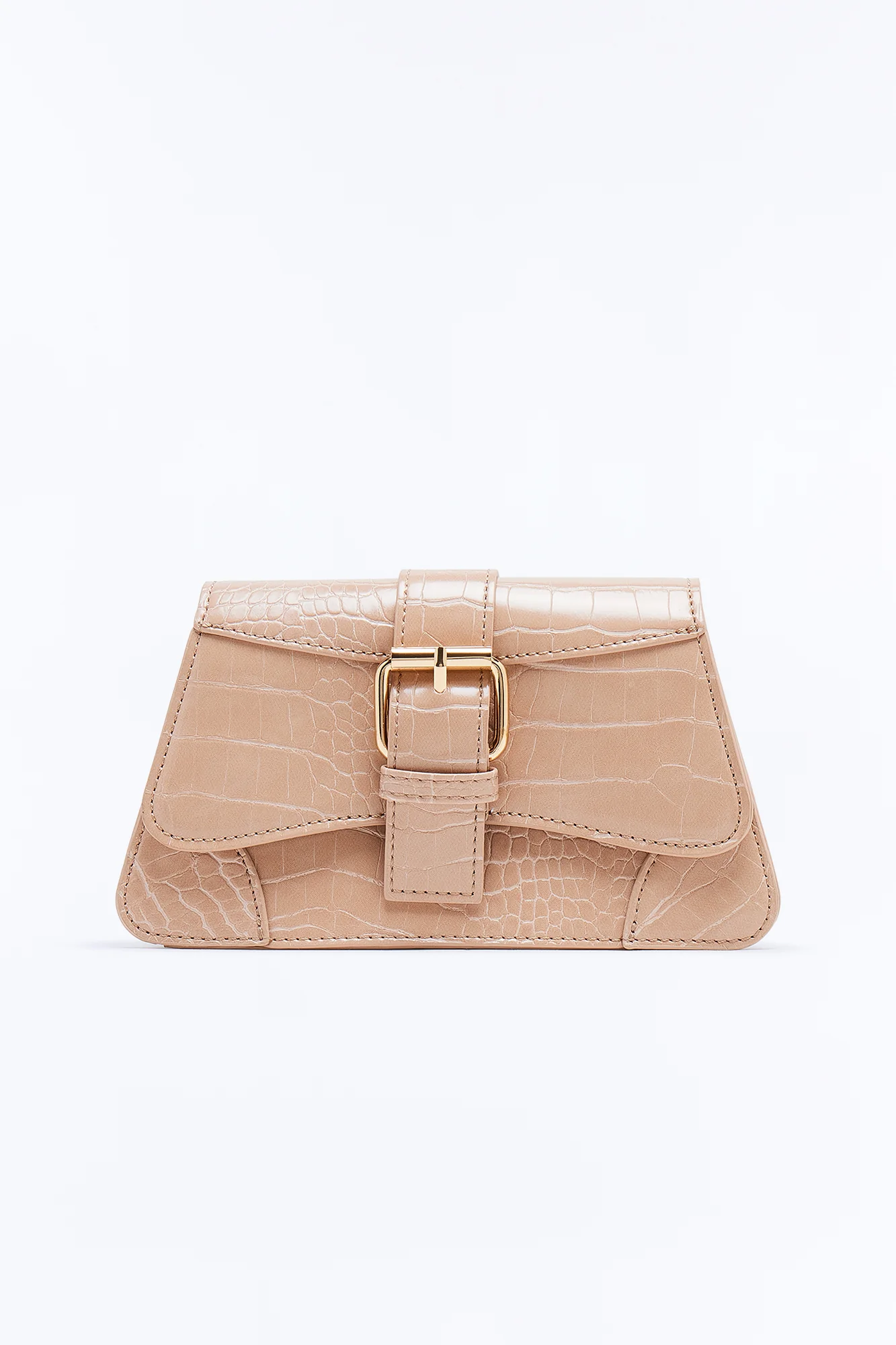 Lights Camera Faux Leather Shoulder Handbag - Nude - Image 4