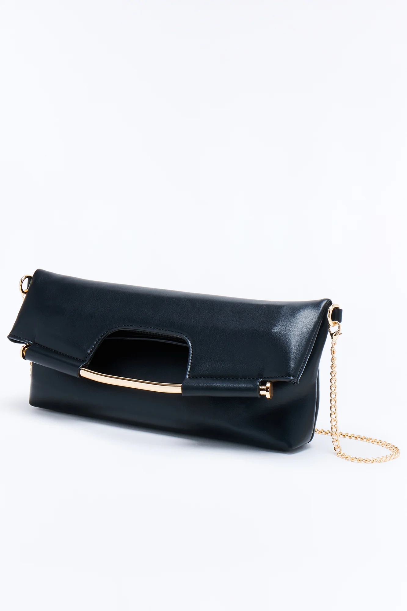 Lights Out Faux Leather Clutch - Black - Image 3