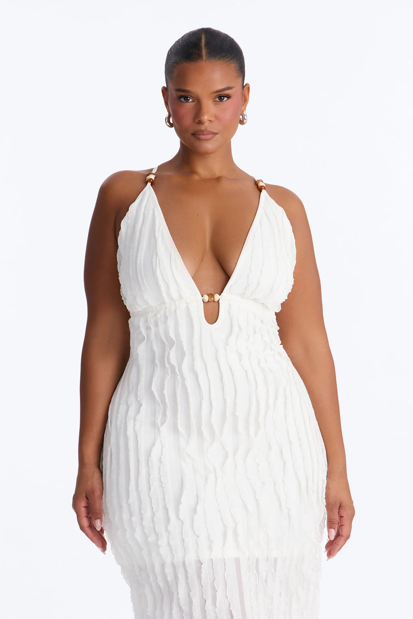 Like No Other Textured Maxi Dress - White - Image 6