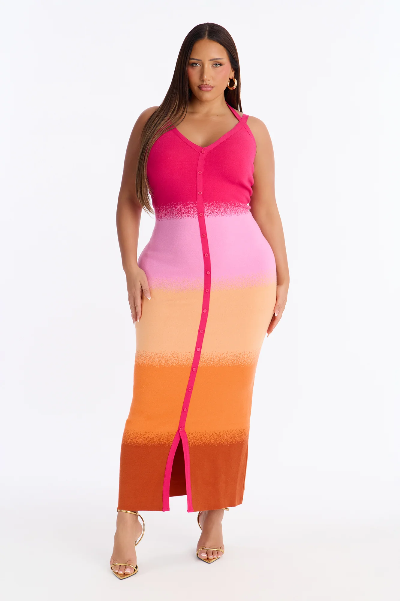 Like None Other Sweater Maxi Dress - Pink/combo - Image 5