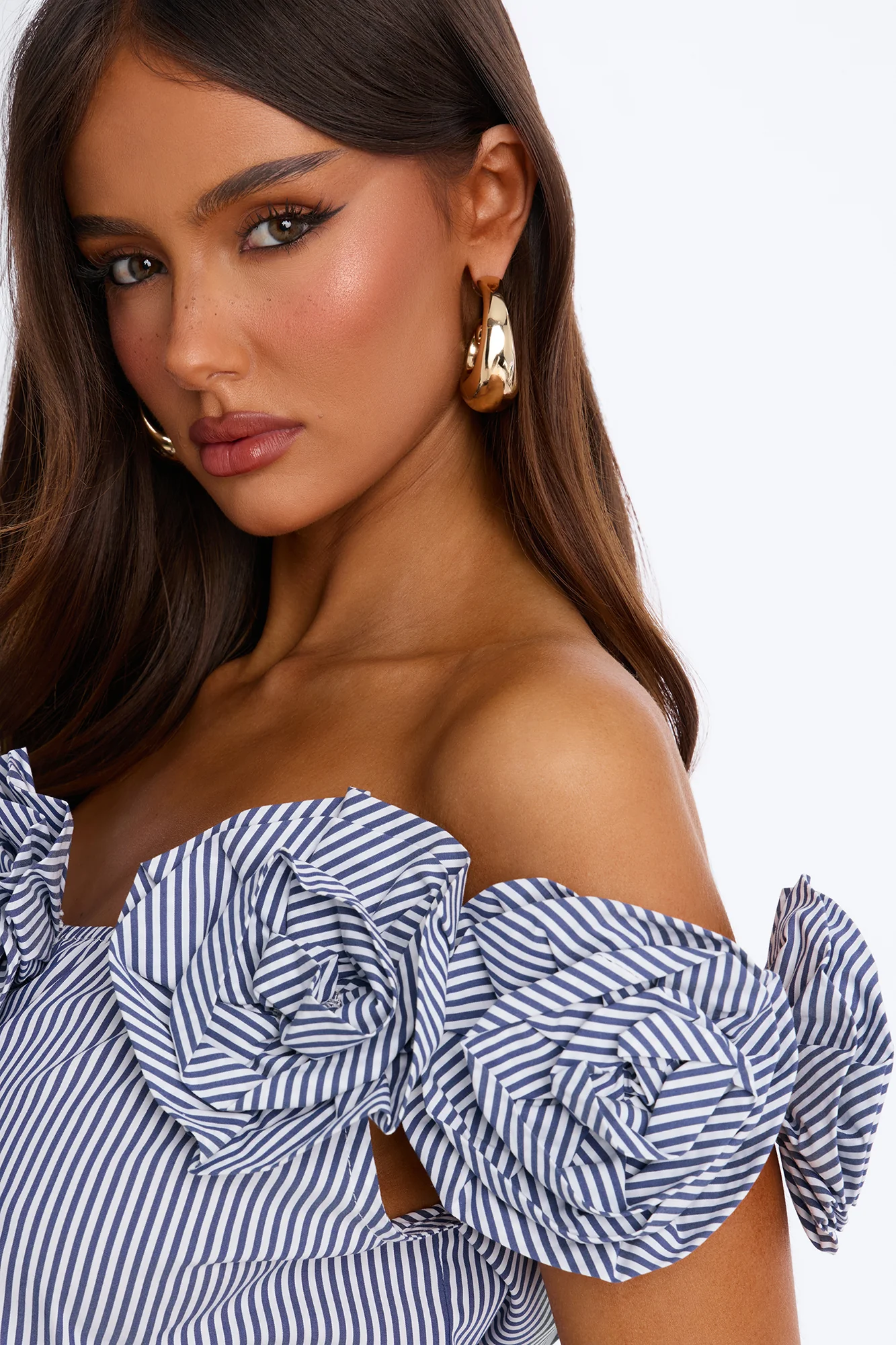 Lilli Striped Off Shoulder Wide Leg Jumpsuit - Blue/combo - Image 3