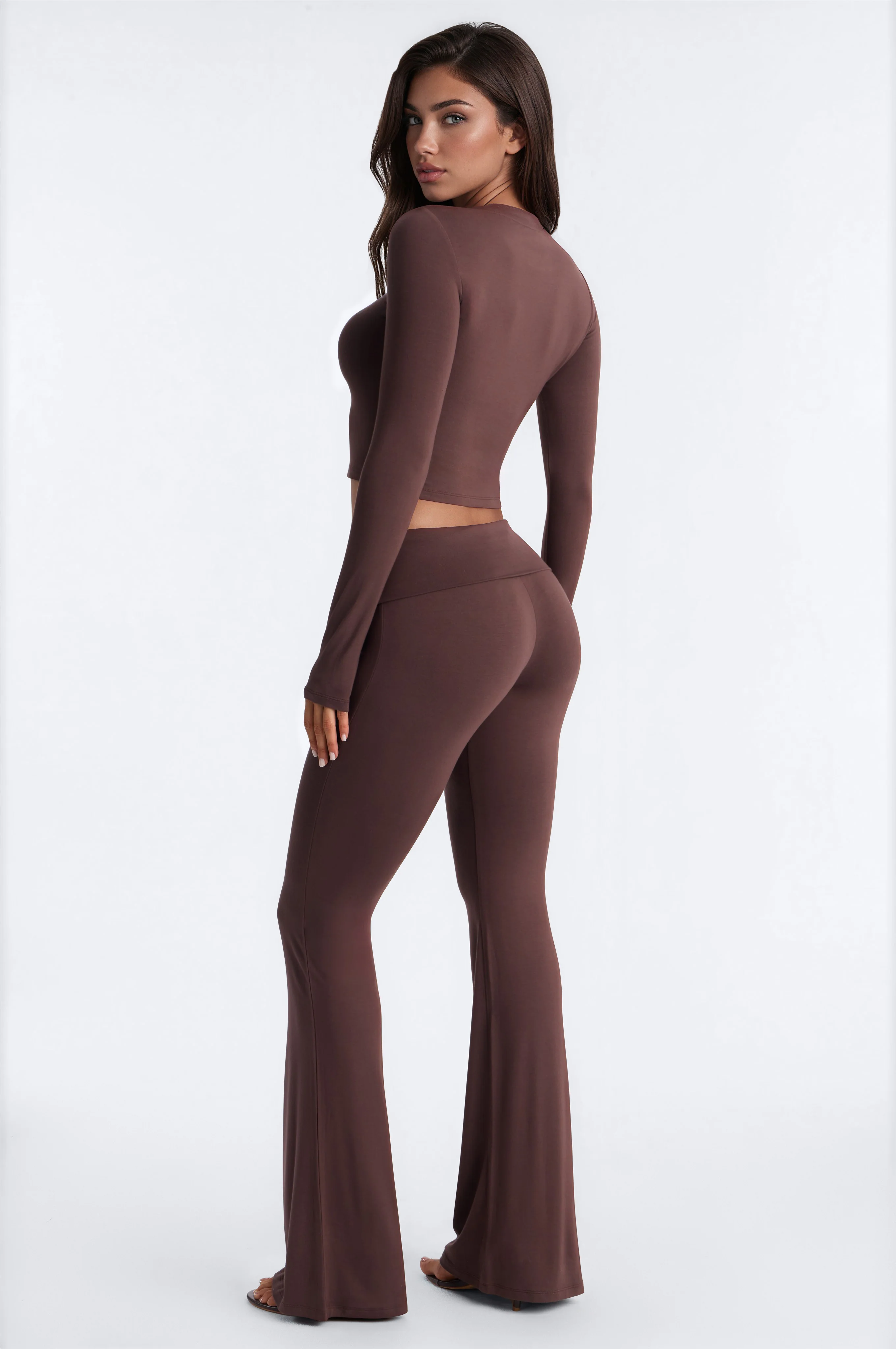 Lily Foldover Pant Set - Chocolate - Image 3