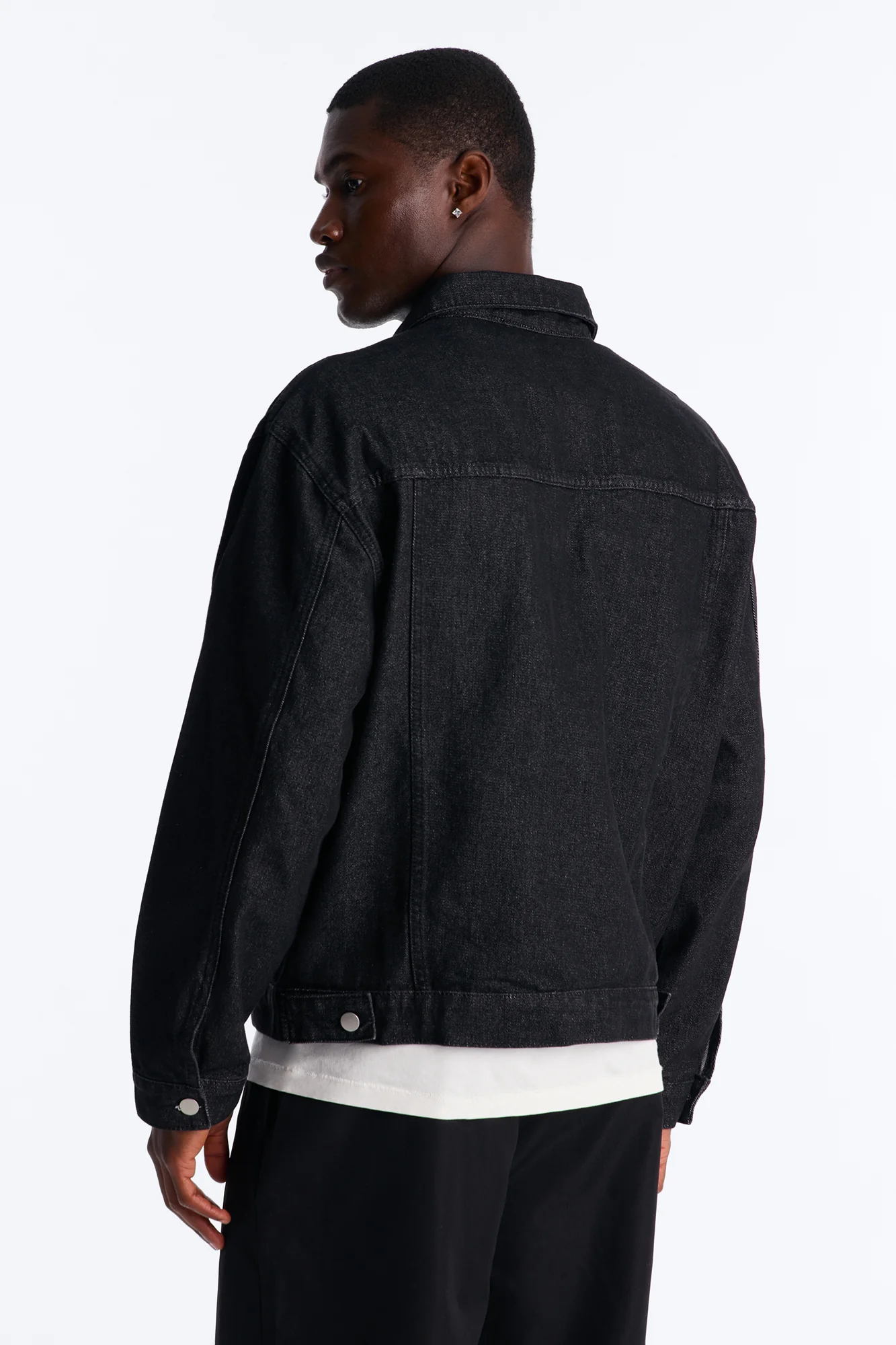 Linear Lock Denim Trucker Jacket - Black - Image 4
