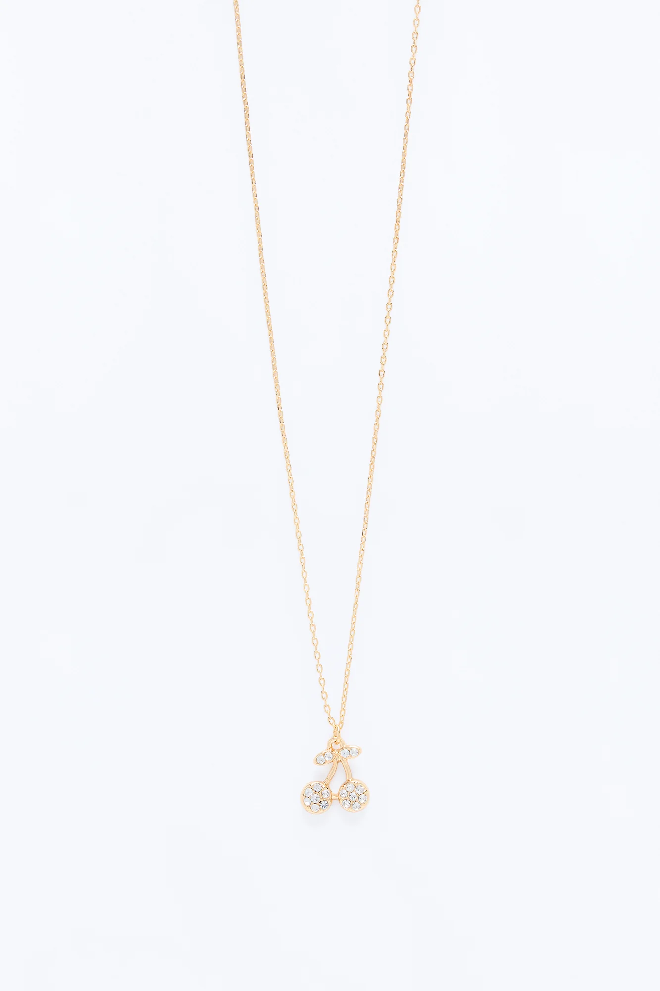 Little Cherry Gem Necklace - Gold
