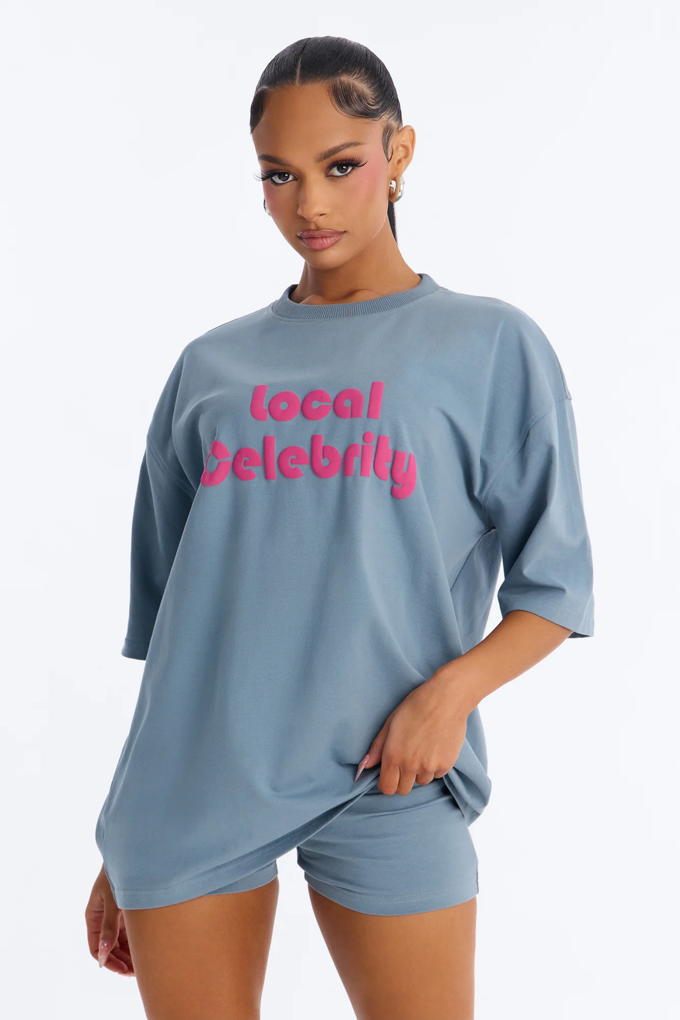 Local Celebrity Short Set - Slate Blue
