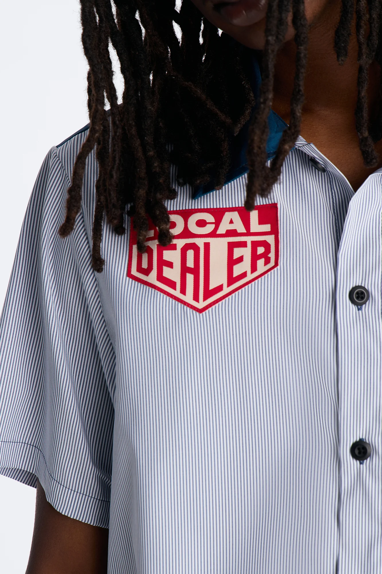 Local Dealer Striped Button Up Shirt - White - Image 3