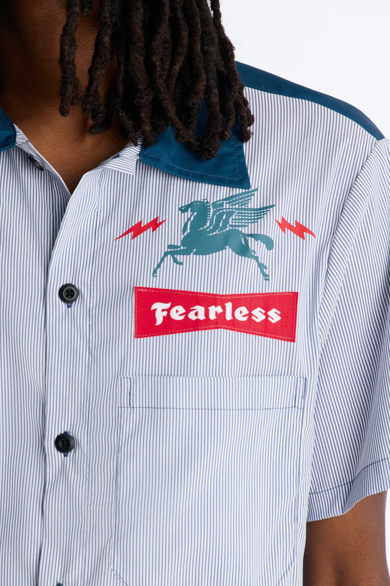 Local Dealer Striped Button Up Shirt - White - Image 4