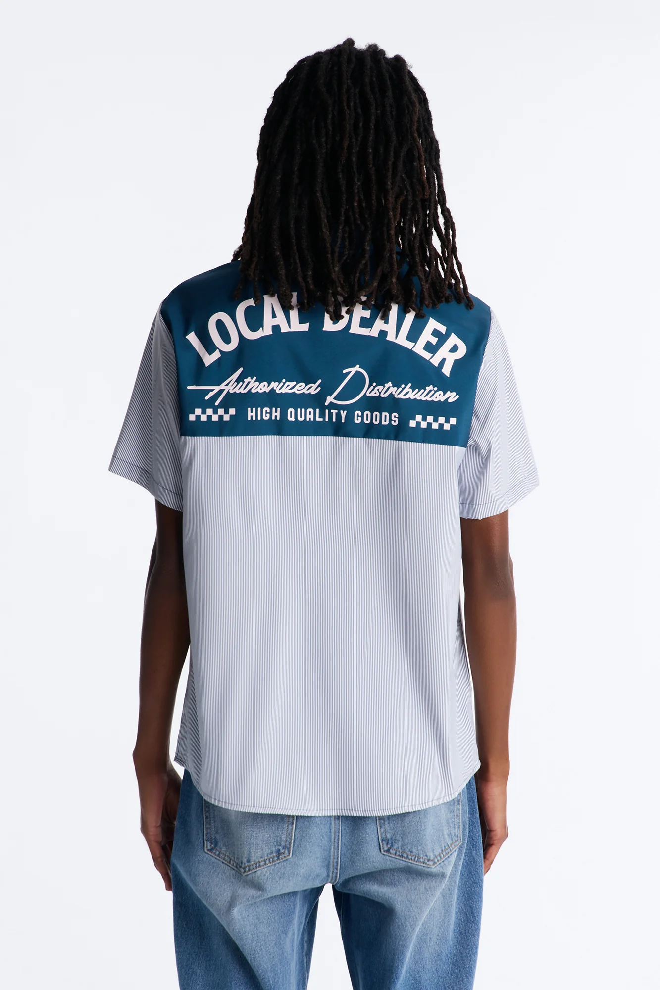 Local Dealer Striped Button Up Shirt - White - Image 5