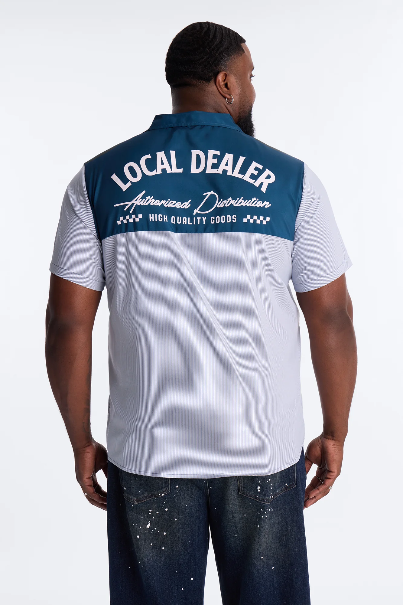 Local Dealer Striped Button Up Shirt - White - Image 9