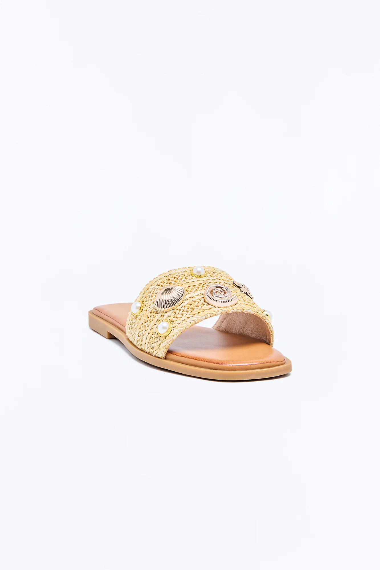 Lock In Shell Raffia Sandals - Natural - Image 4