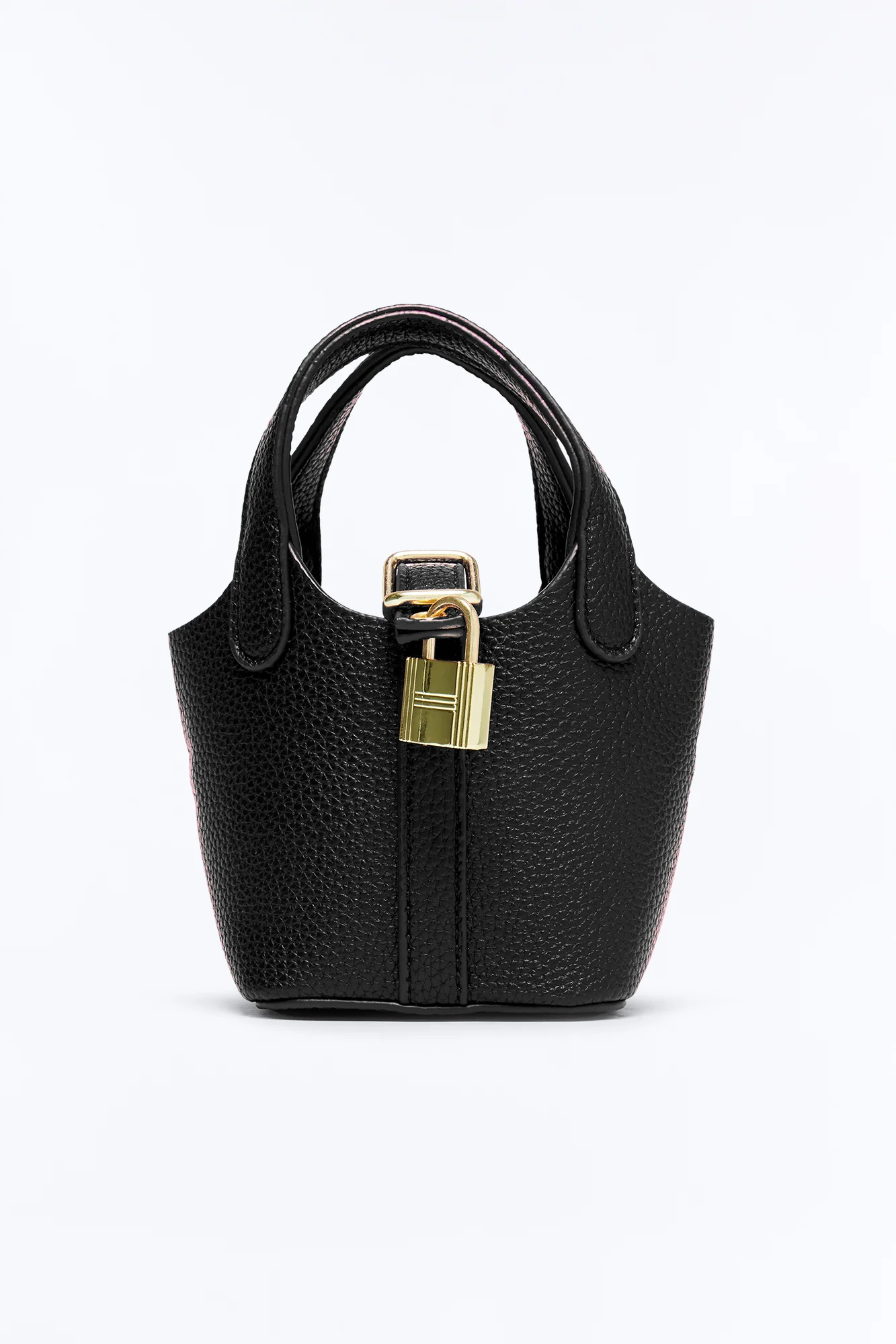 Lock Your Heart Faux Leather Mini Satchel - Black - Image 3