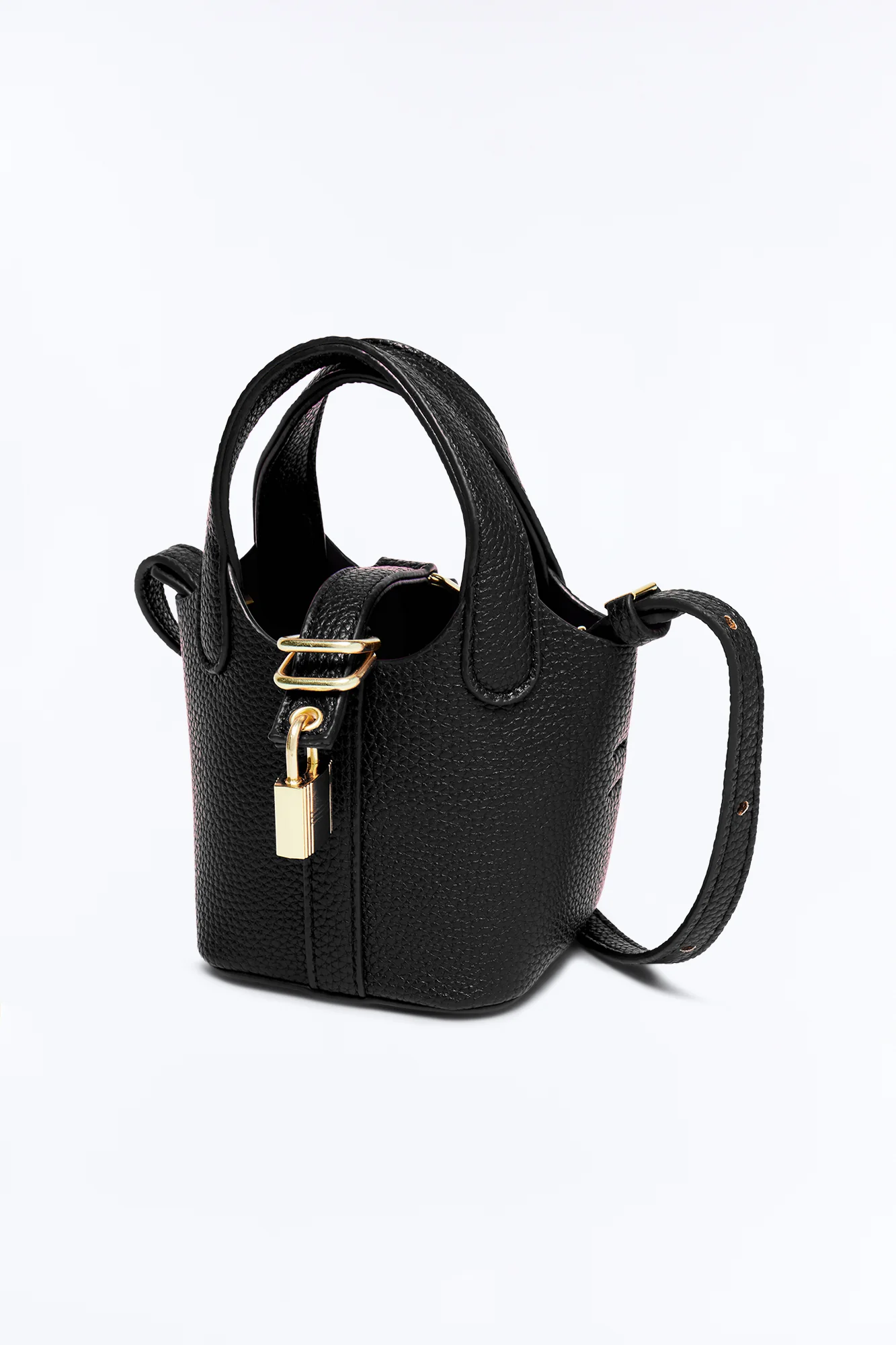 Lock Your Heart Faux Leather Mini Satchel - Black - Image 4