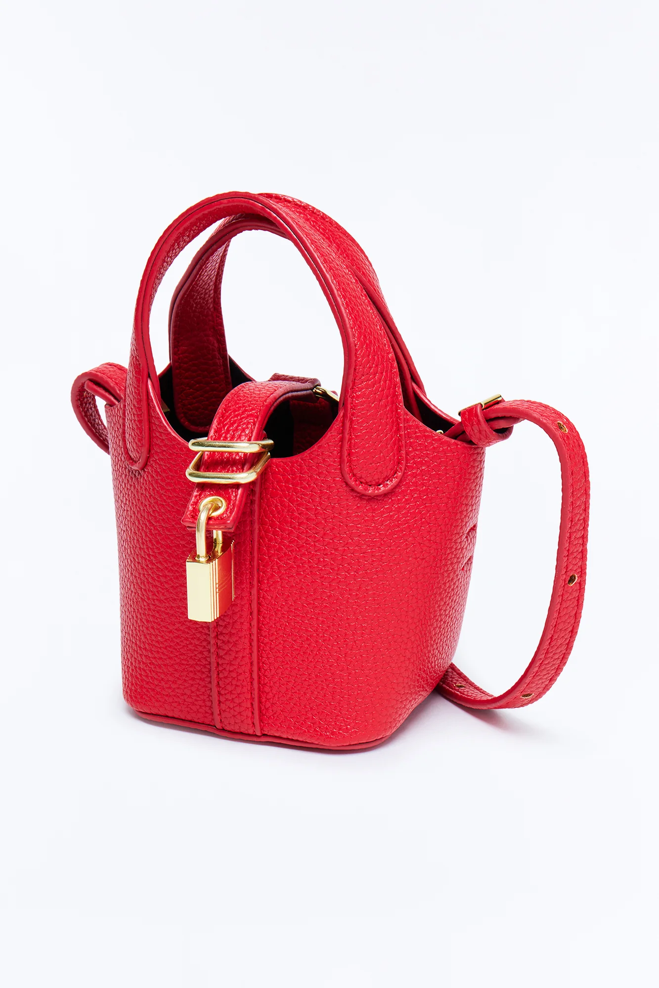 Lock Your Heart Faux Leather Mini Satchel - Red - Image 4