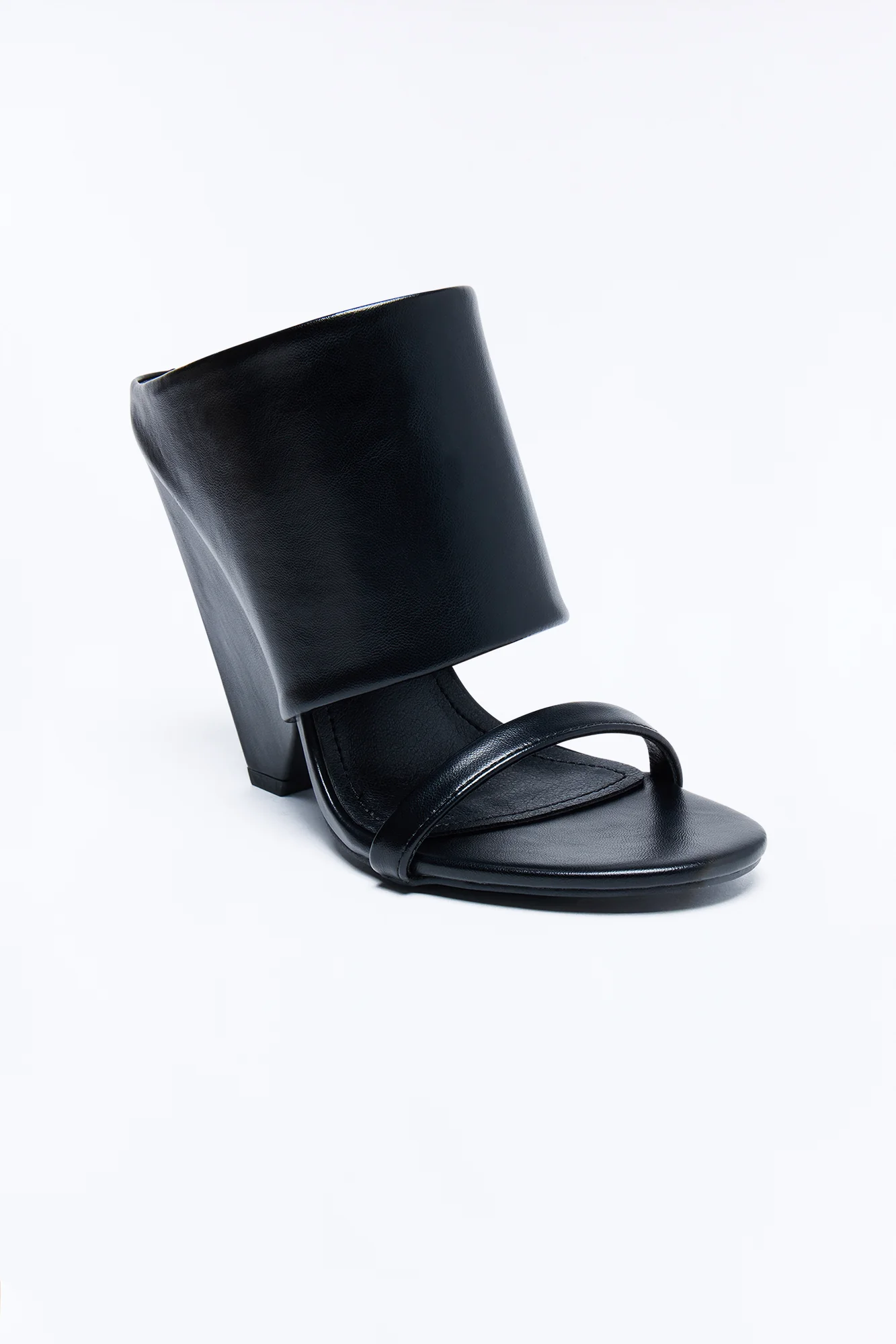 Lohan Faux Leather Wedges - Black - Image 4