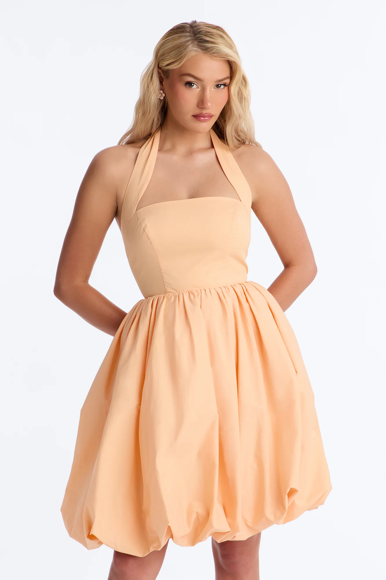 Lori Cutie Poplin Midi Dress - Peach - Image 2