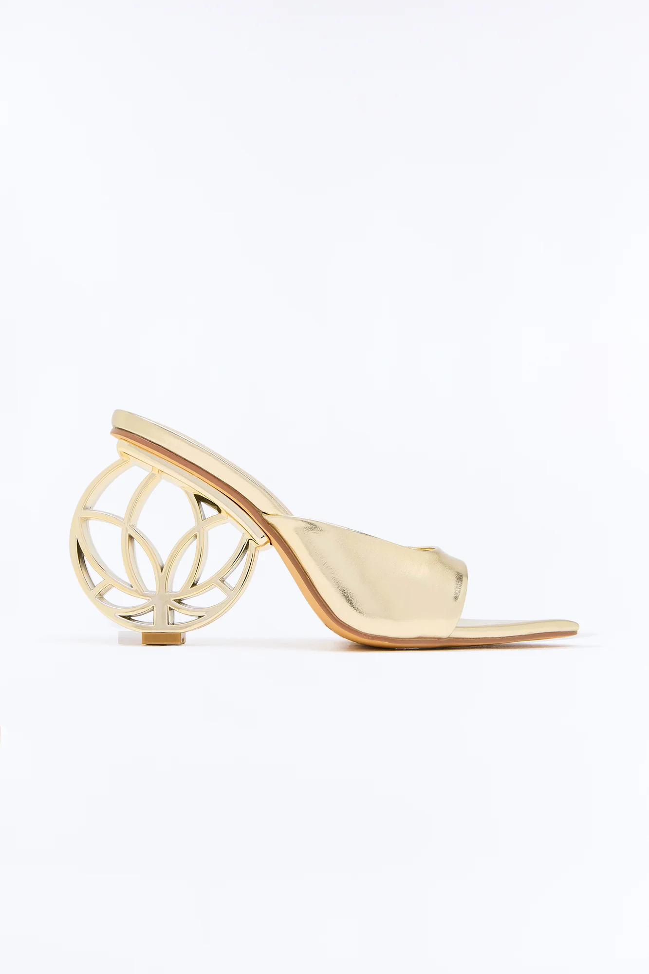 Lotus Dream Novelty Heels - Gold - Image 3