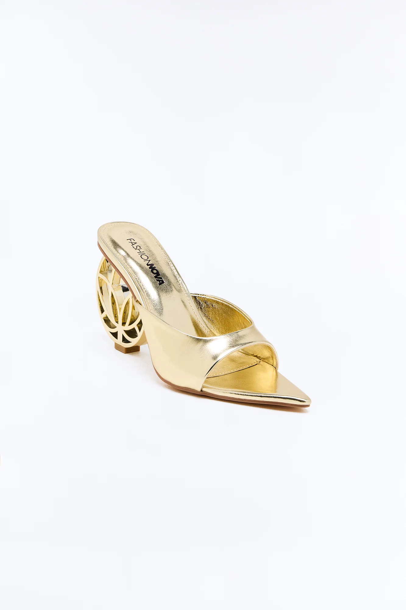 Lotus Dream Novelty Heels - Gold - Image 4