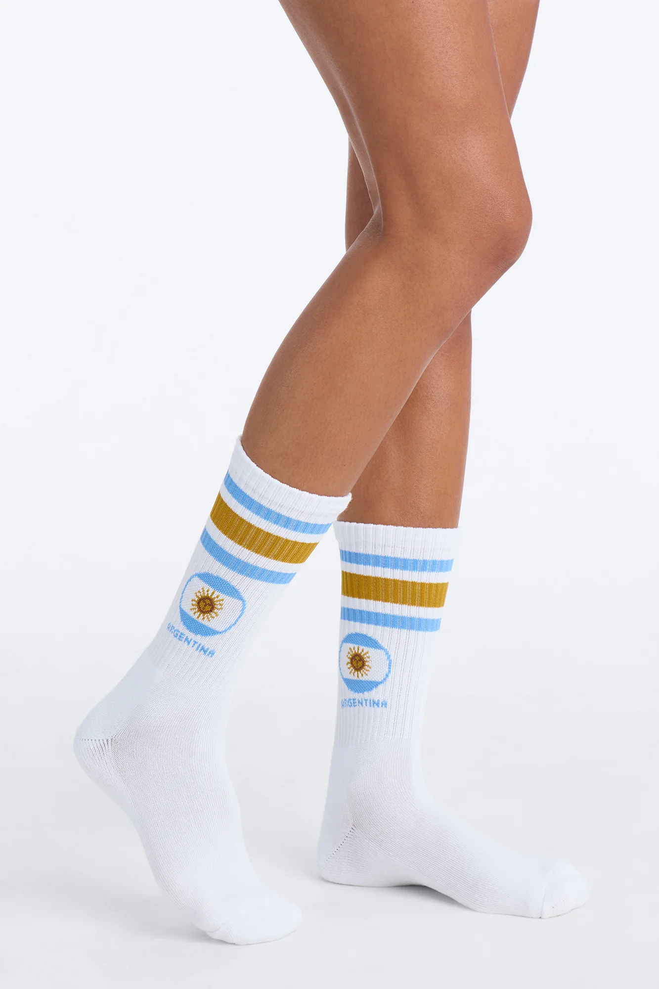 Love Argentina Crew Socks - White/combo