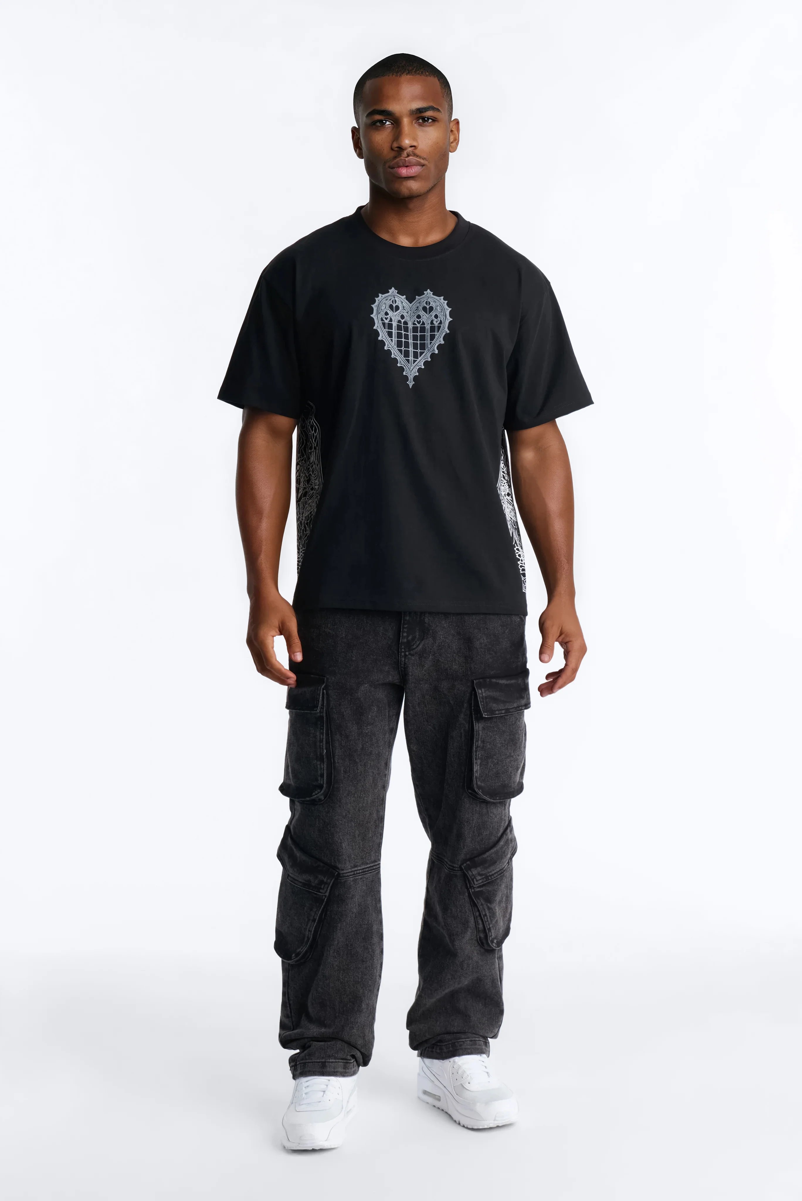 Love Conquers All Oversized Short Sleeve Tee - Black - Image 2