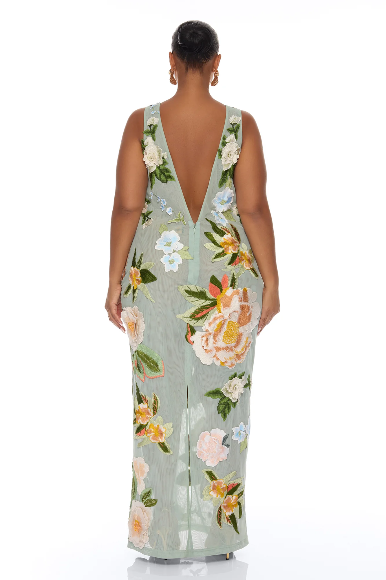 Love Like This Floral Embroidered Maxi Dress - Sage/combo - Image 8