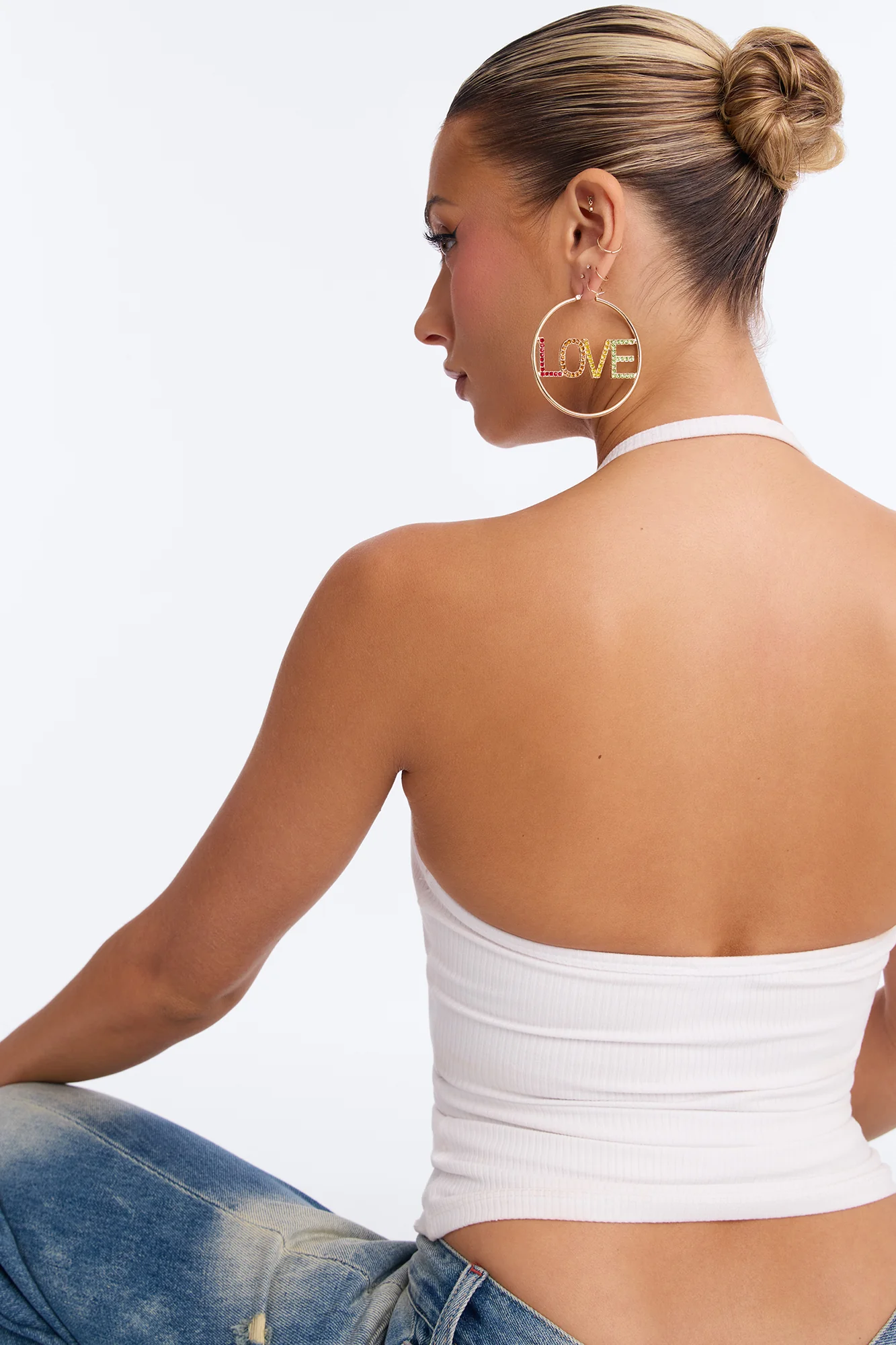 Love Out Loud Hoop Earrings - Multi Color - Image 2